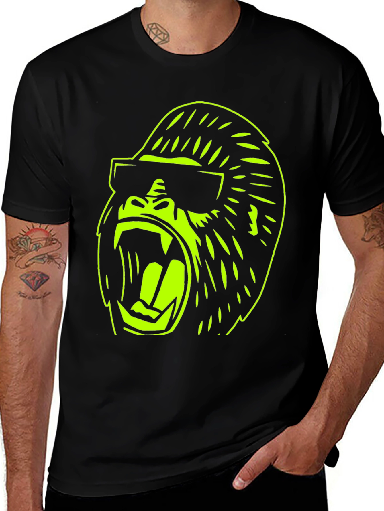 Variant 20 of Cool Gorilla Graphic Tee - Black T-Shirt