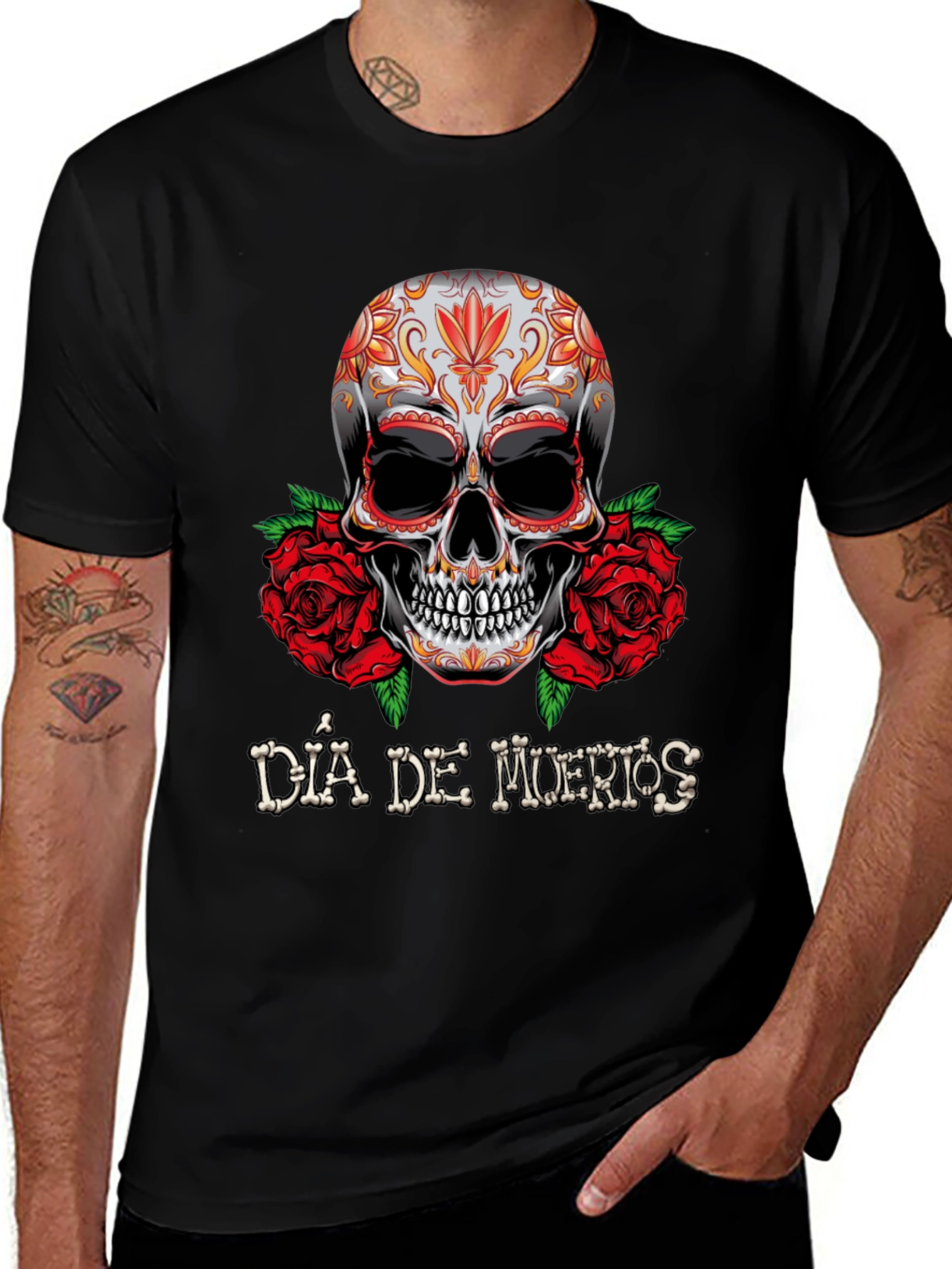 Variant 7 of Día de Muertos Skull Graphic Tee