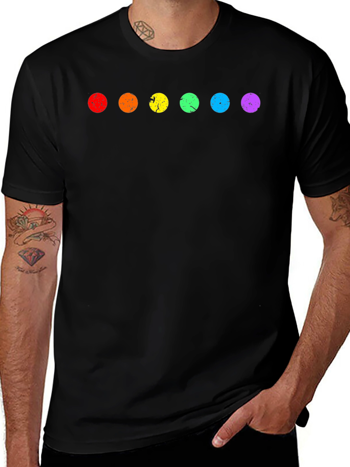 Variant 24 of Rainbow Dot Graphic Tee - Soft Cotton Blend