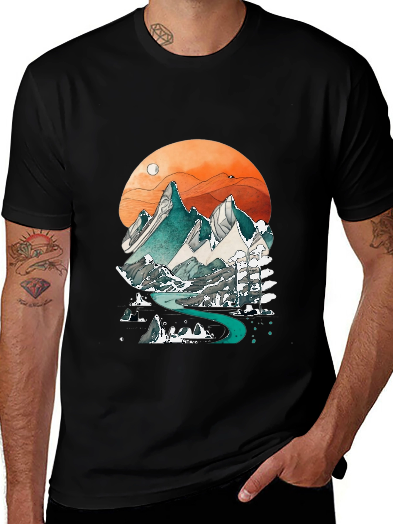 Mountain Graphic Print Men's Tee