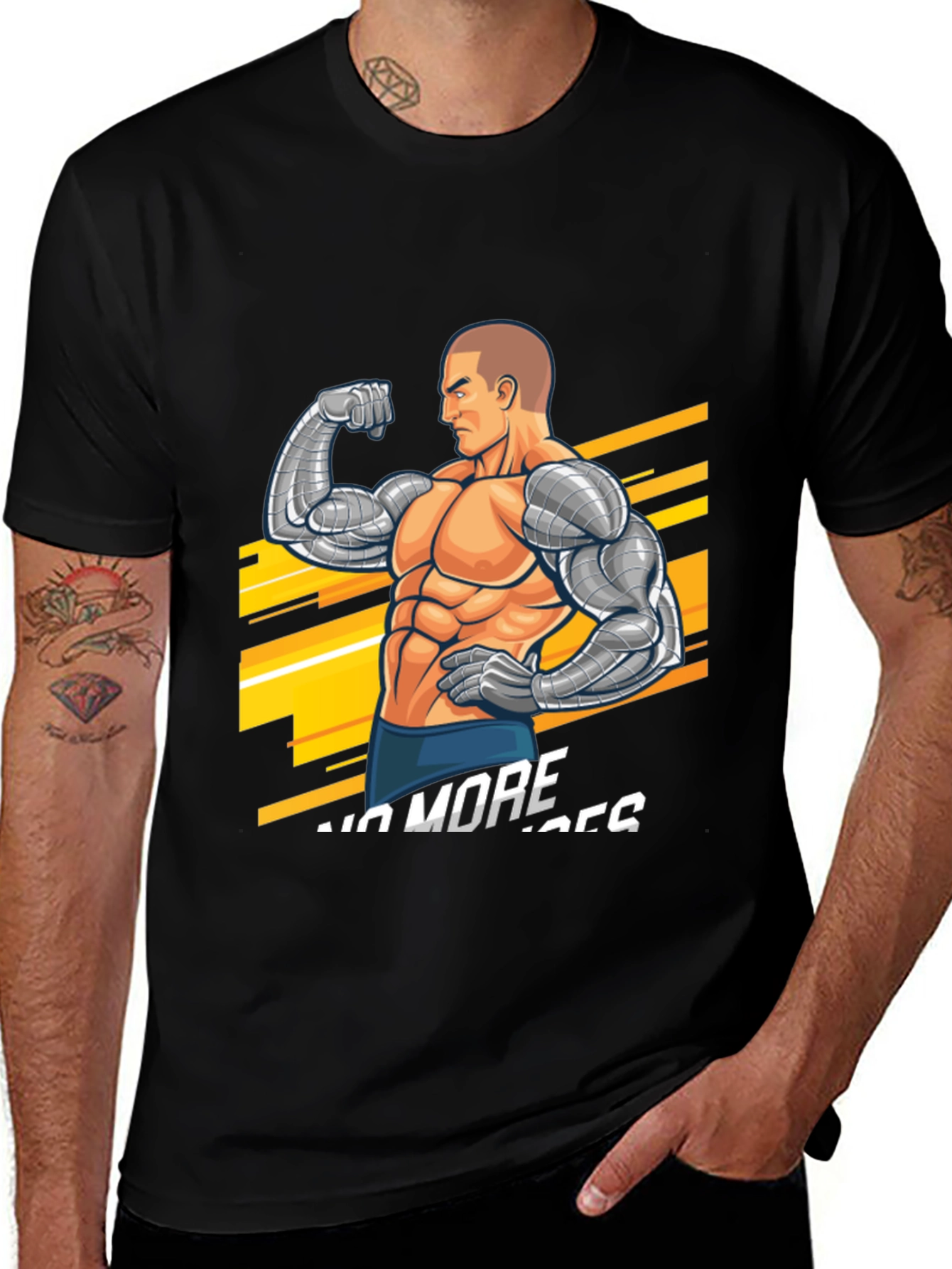 Variant 19 of Cyber Muscle Black T-Shirt