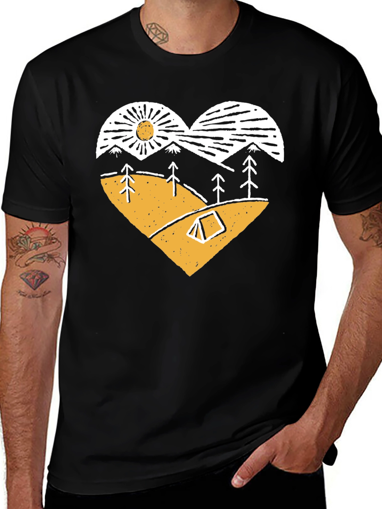 Variant 20 of Nature Heart Graphic Tee - Camping Adventure T-Shirt