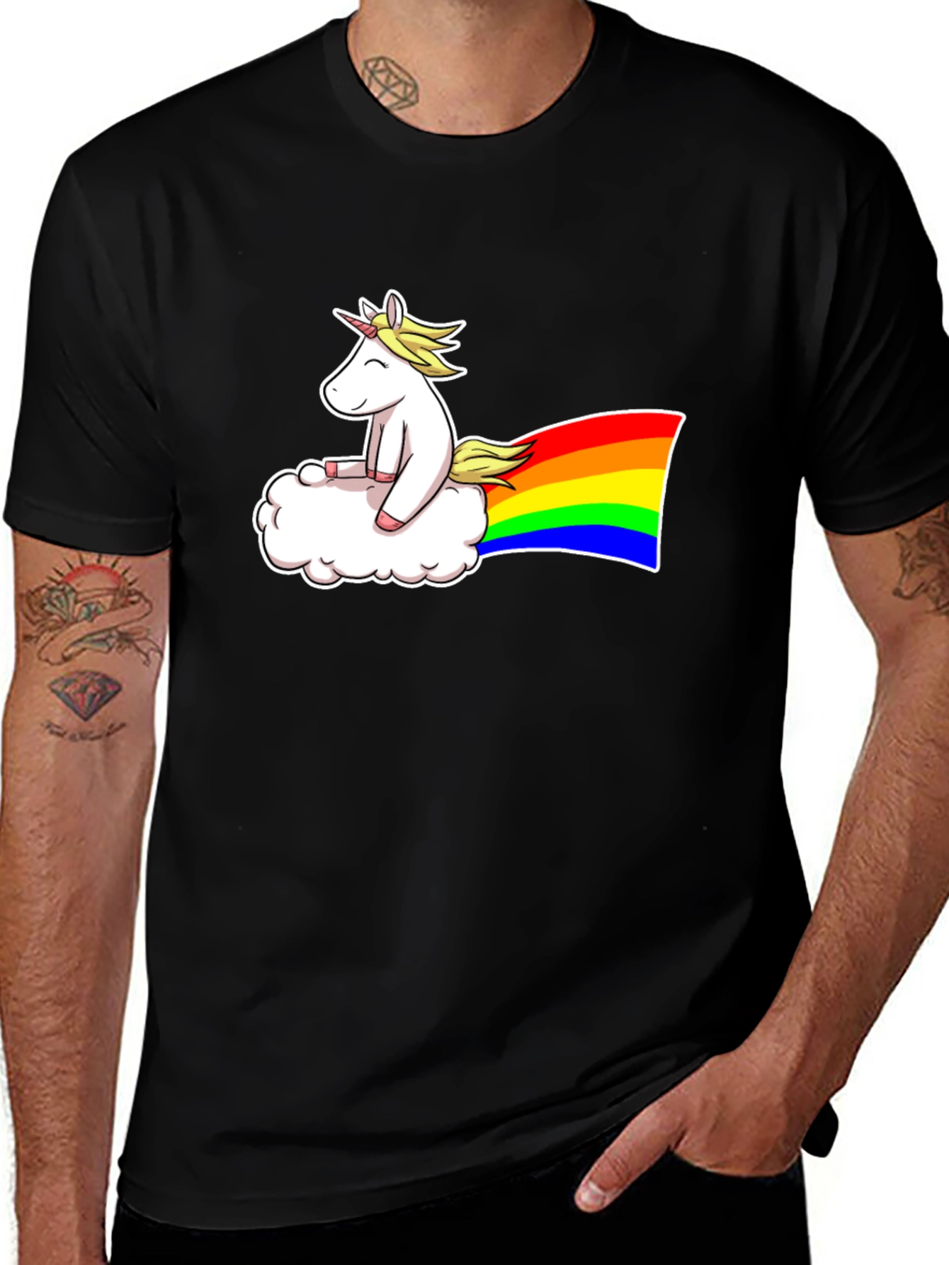 Variant 27 of Unicorn Cloud Rainbow Graphic T-Shirt