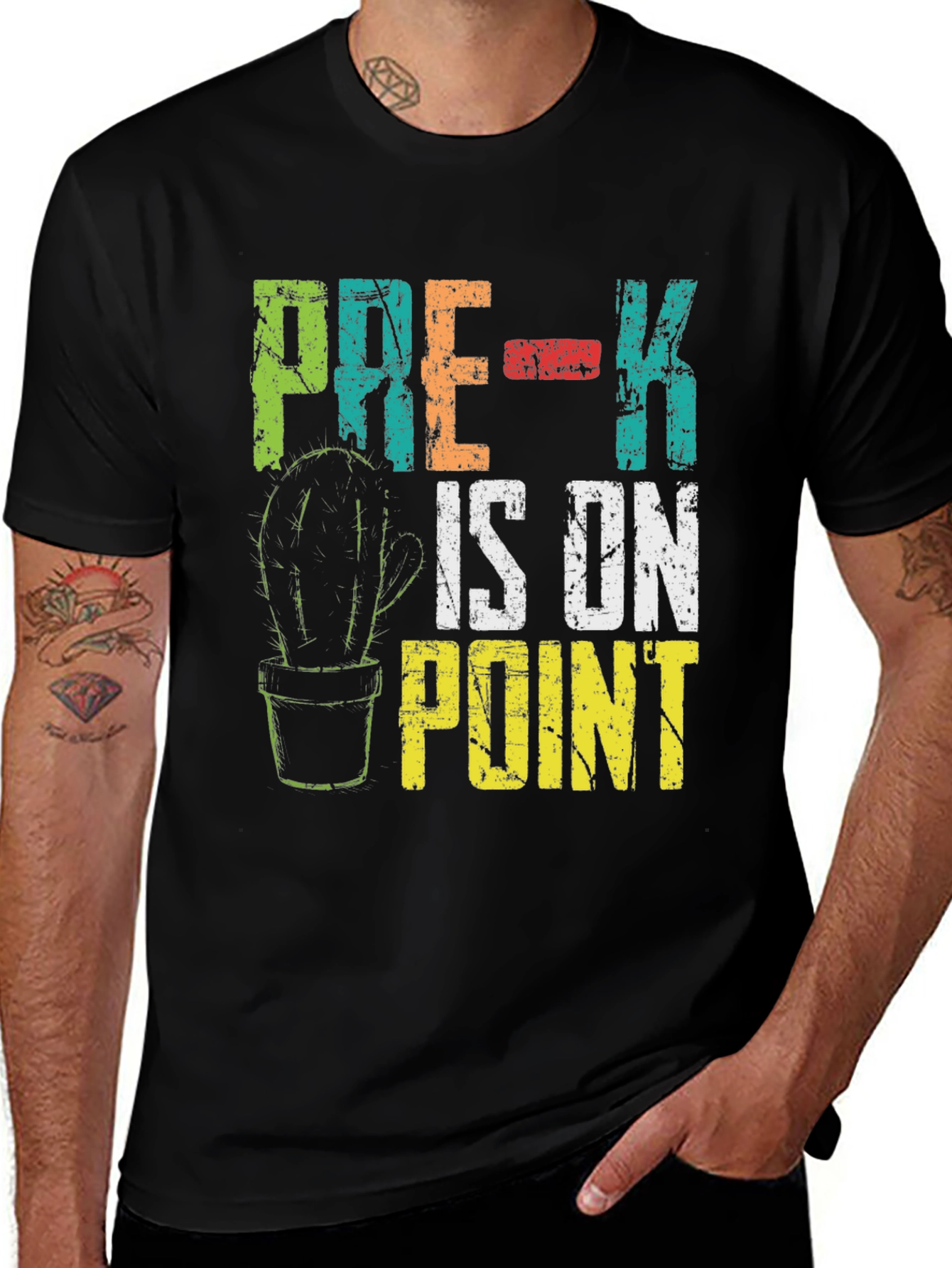 Variant 3 of Pre-K Is On Point Cactus Graphic Tee
