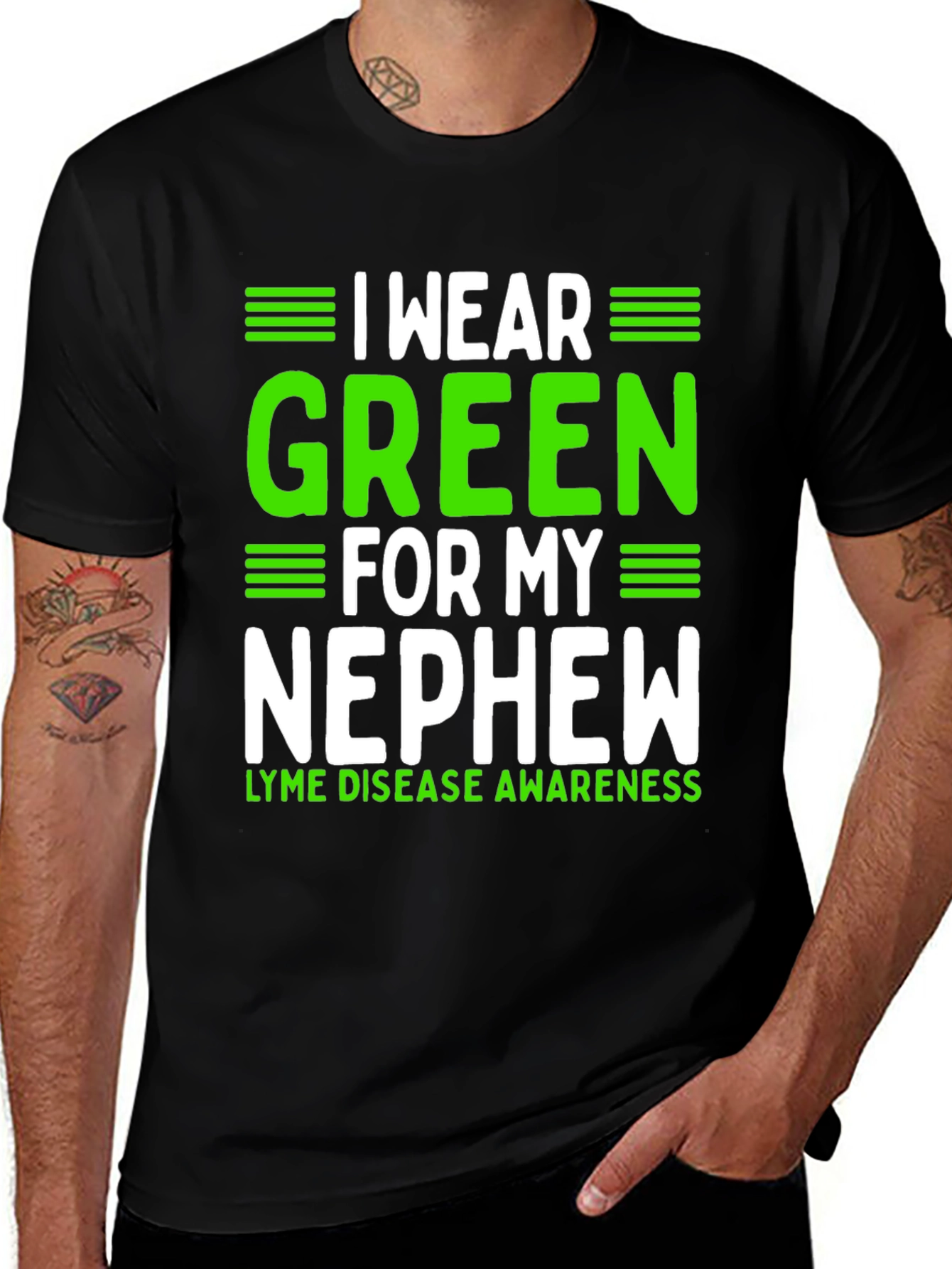 I Wear Green for My Nephew Lyme Disease Awareness T-Shirt