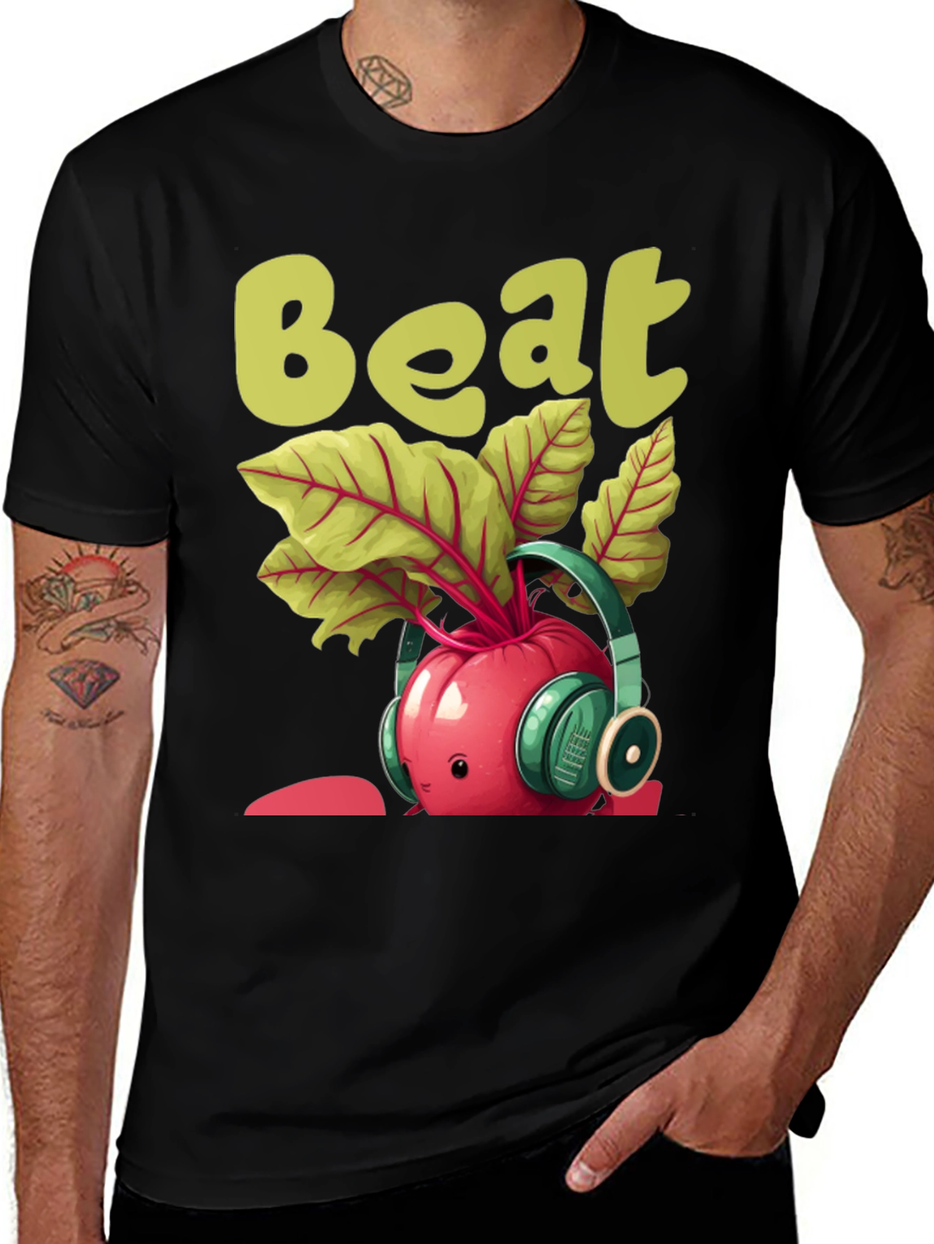 Variant 13 of Funny "Beat" Music Beetroot Graphic Tee