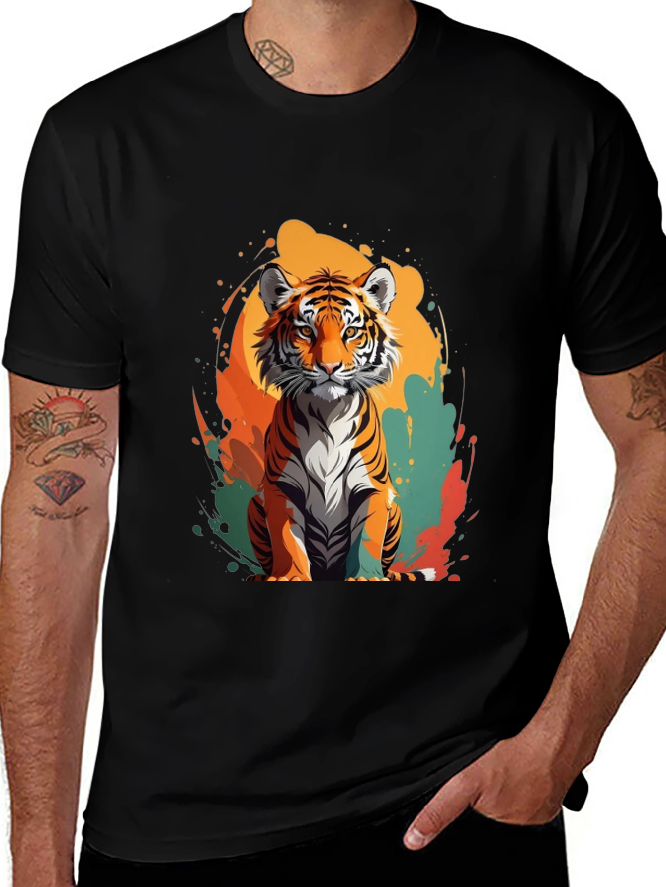 Variant 14 of Tiger Graphic Tee - Trendy Casual Wear