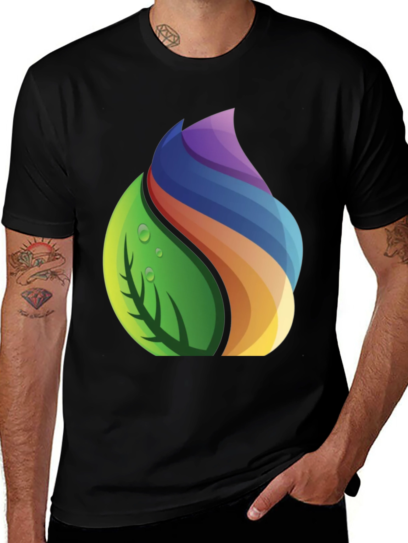 Variant 8 of Nature Spectrum Graphic Tee - Soft Black Cotton