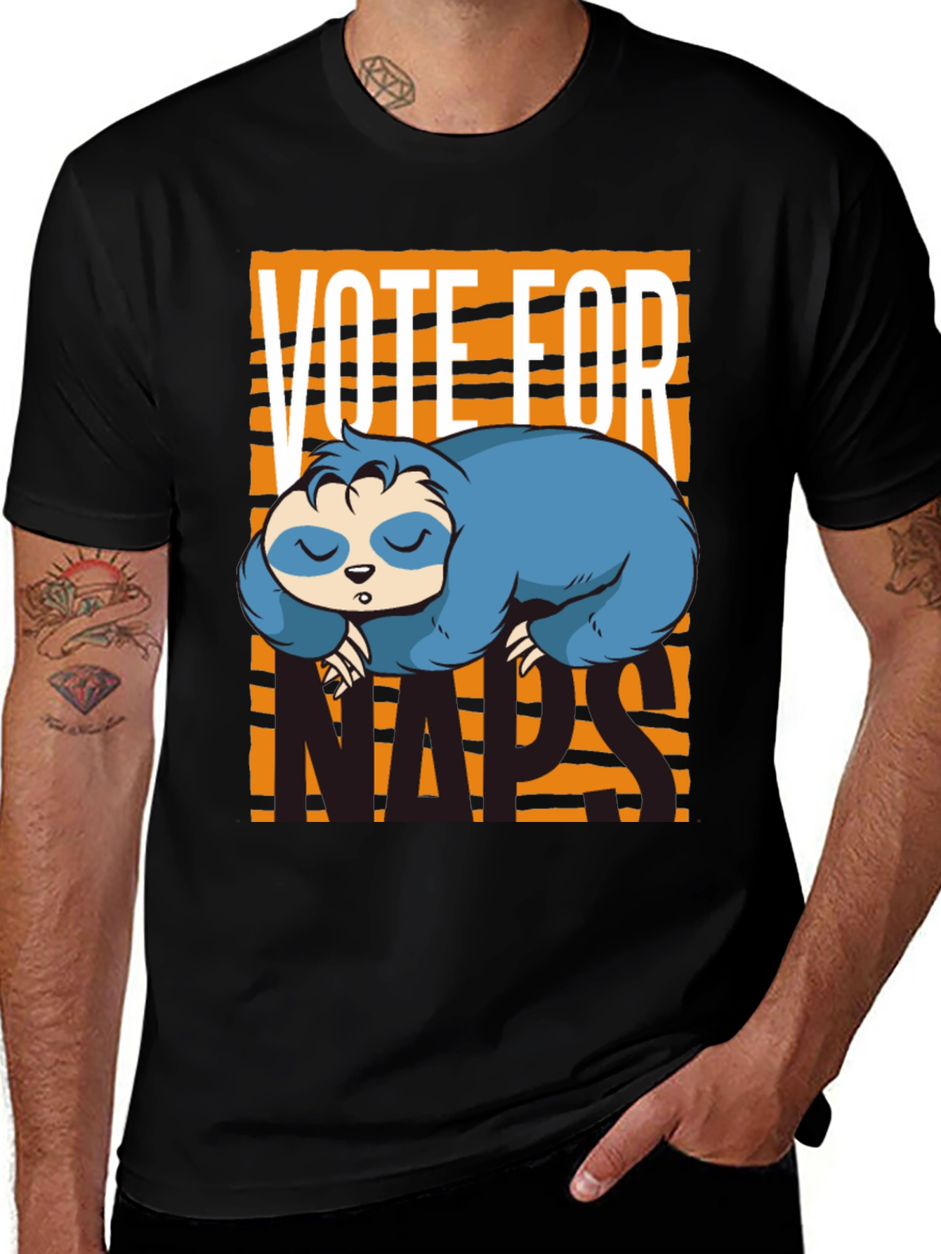 Variant 24 of Vote For Naps Sloth Graphic Tee