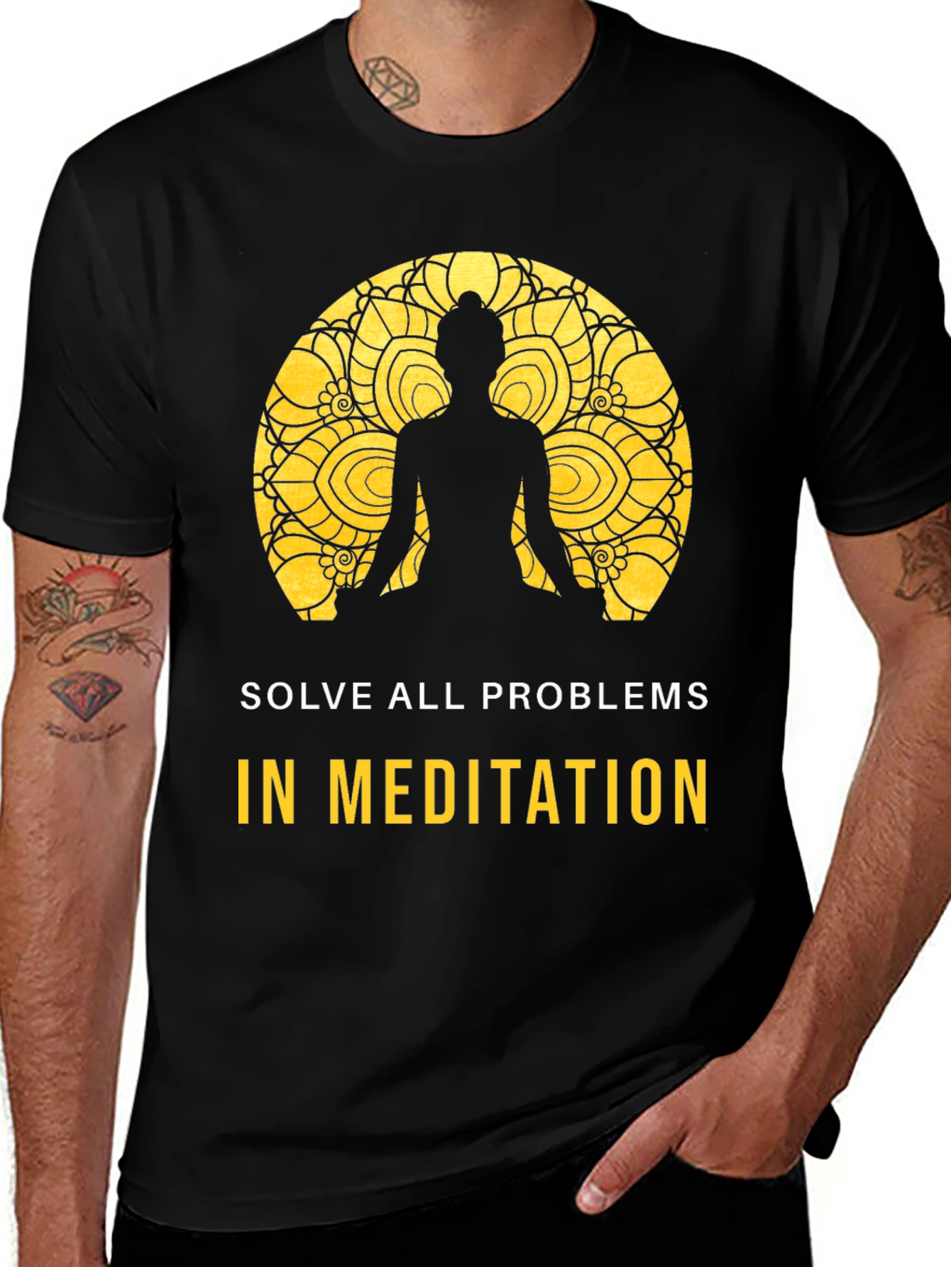 Variant 8 of Meditation T-Shirt - Solve All Problems