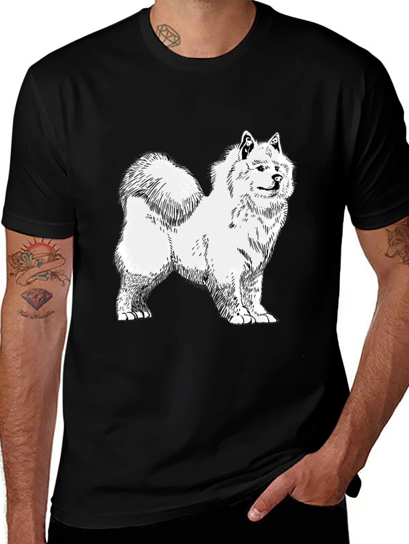 Dog Sketch Graphic Tee - Unisex Black T-Shirt