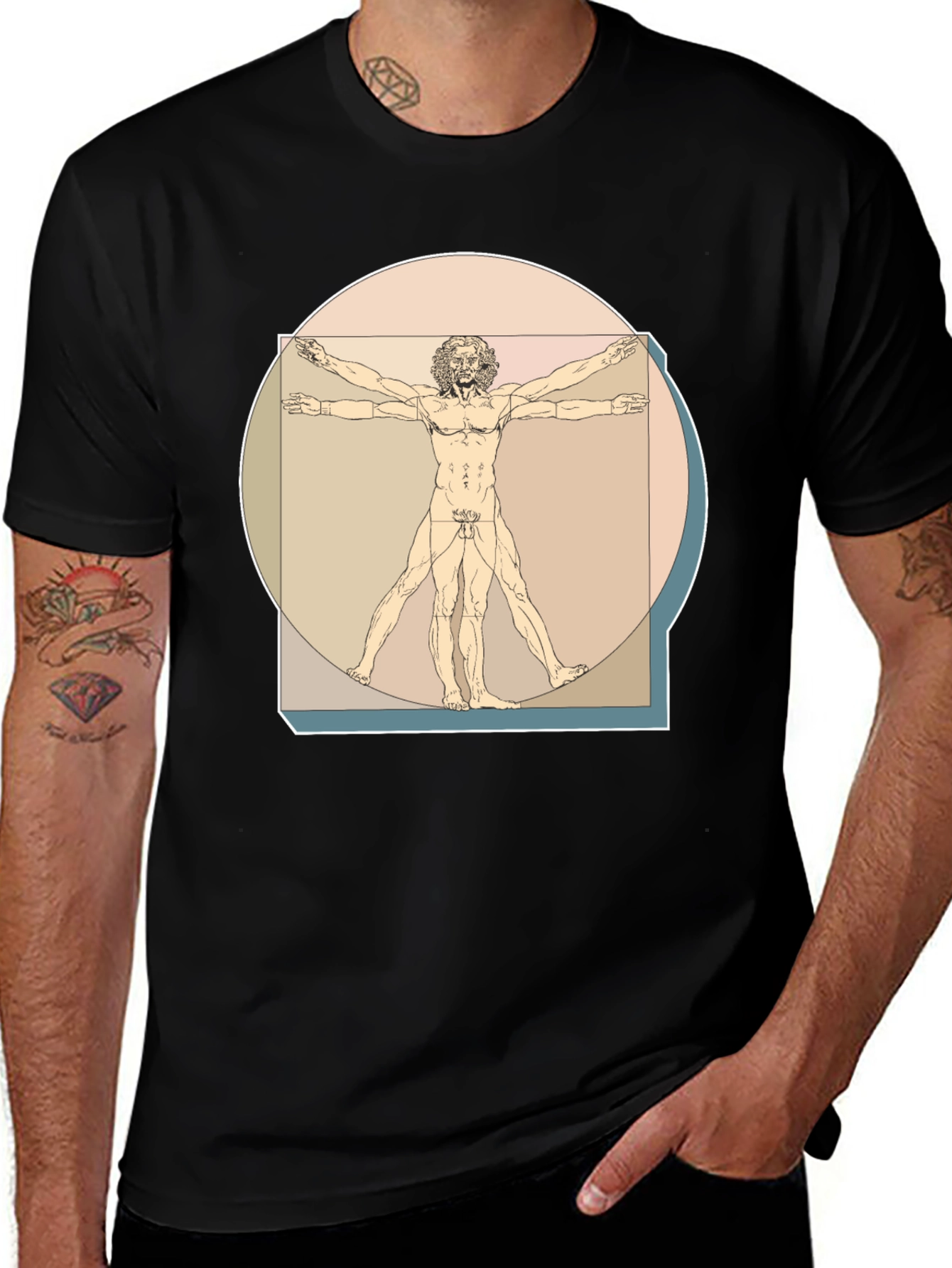Variant 11 of Vitruvian Man Graphic Tee - Classic Art T-Shirt