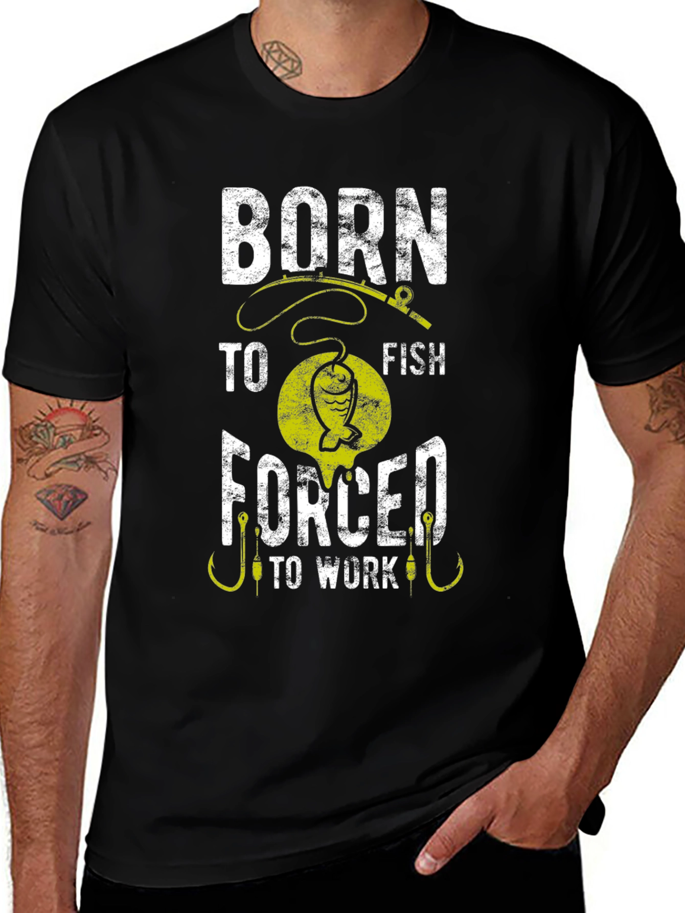 Variant 2 of Born to Fish T-Shirt - Fishing Humor Tee