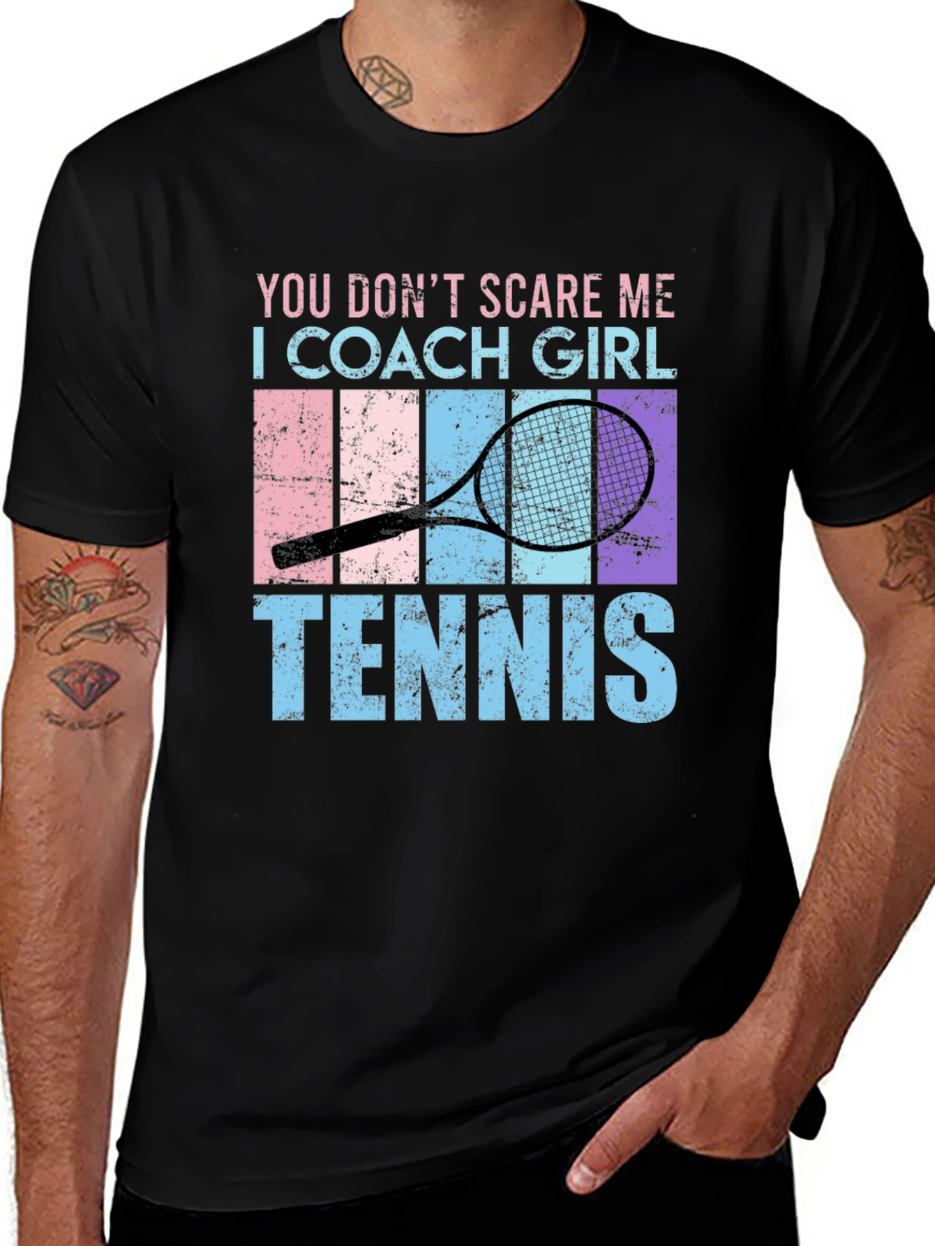Variant 5 of Funny Tennis Coach T-Shirt - You Don't Scare Me