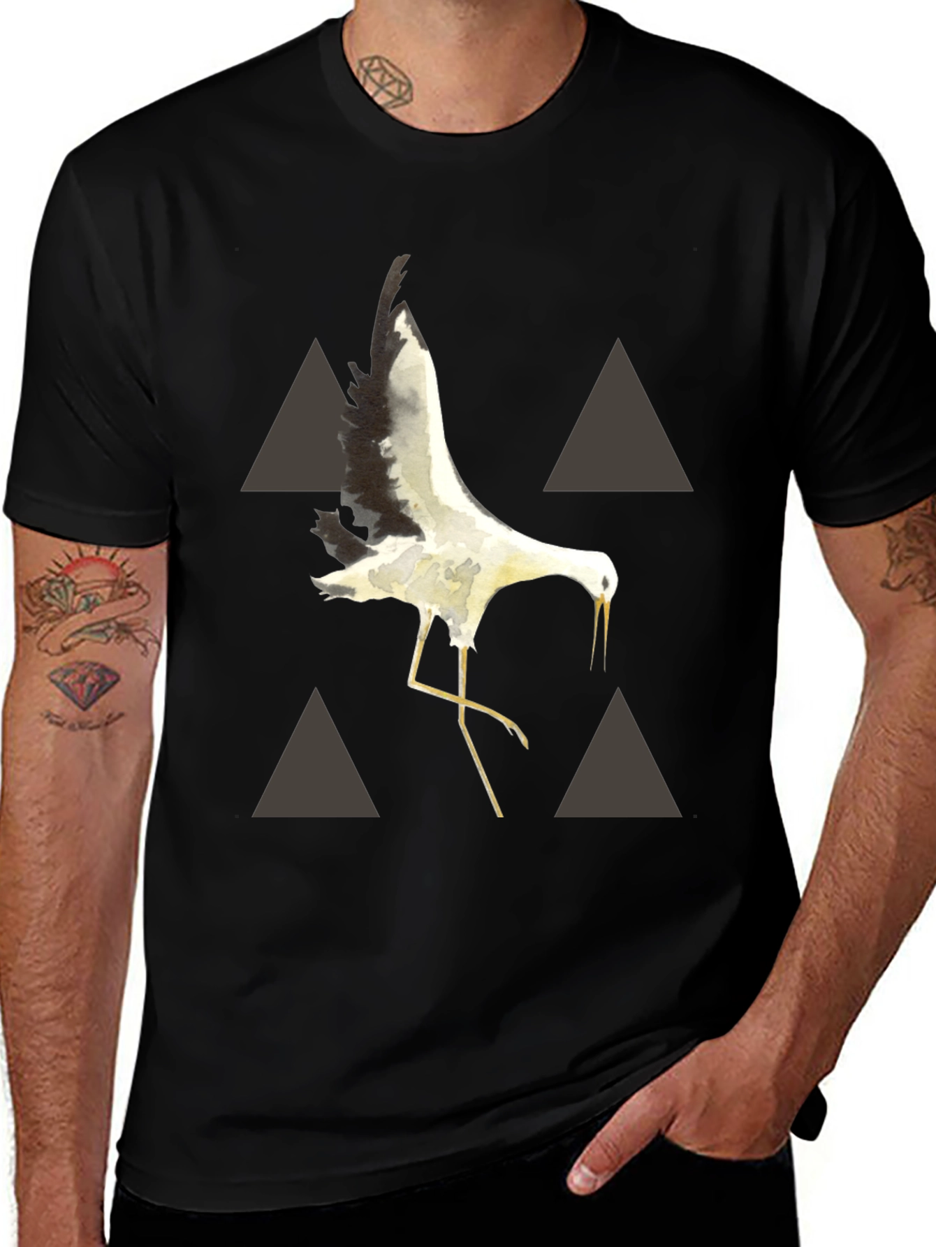 Variant 6 of Stork Graphic Tee - Cool Bird Design