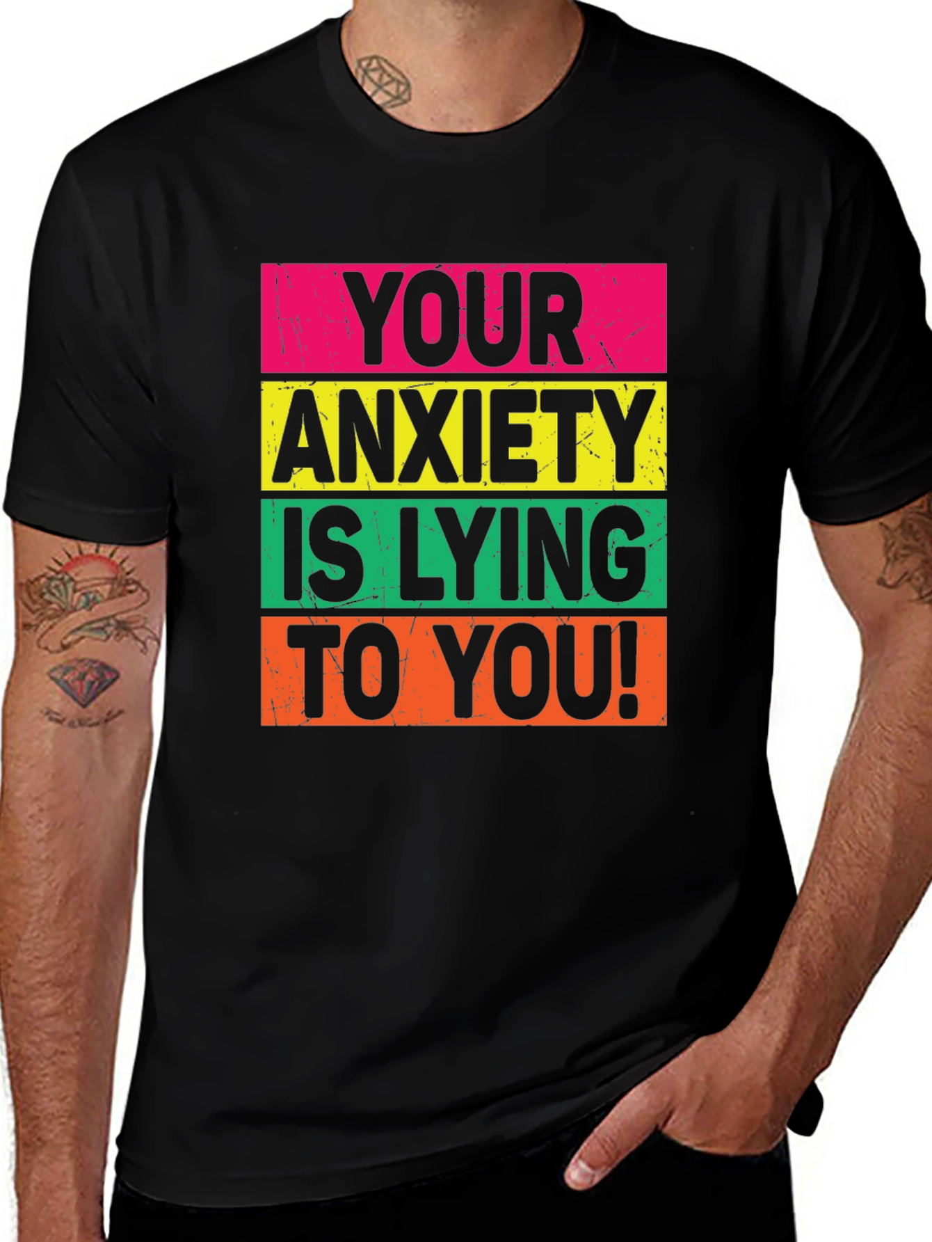 Variant 28 of Anxiety Lying Graphic Tee - Positive Mindset T-Shirt