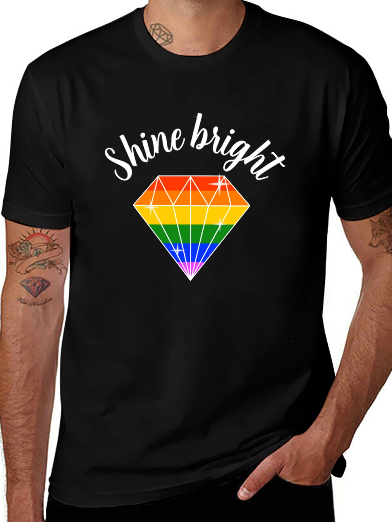 Variant 28 of Shine Bright Rainbow Diamond T-Shirt
