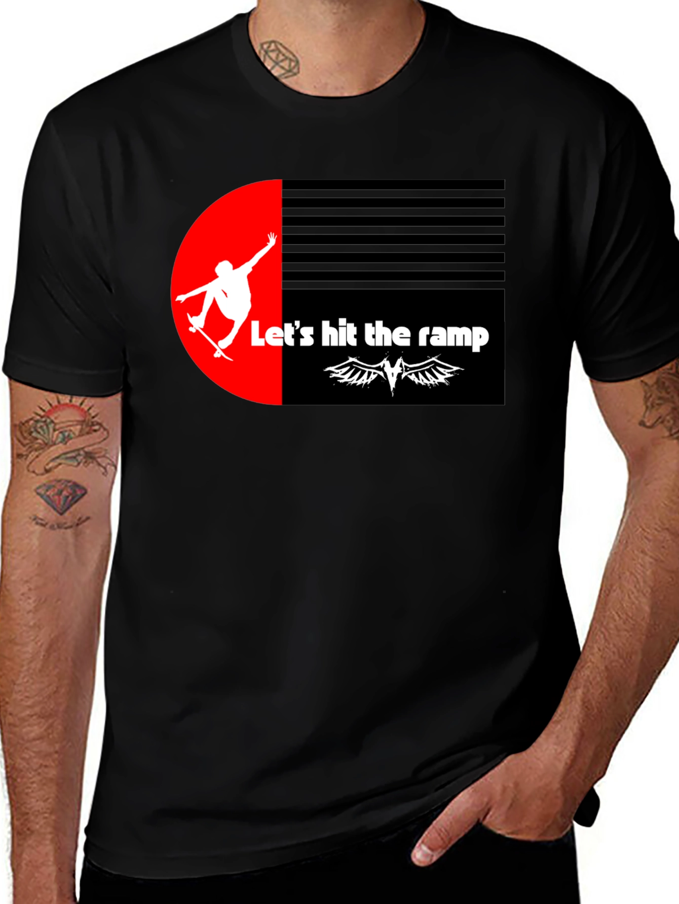 Variant 23 of Skateboarding Graphic Tee - Let's Hit the Ramp!