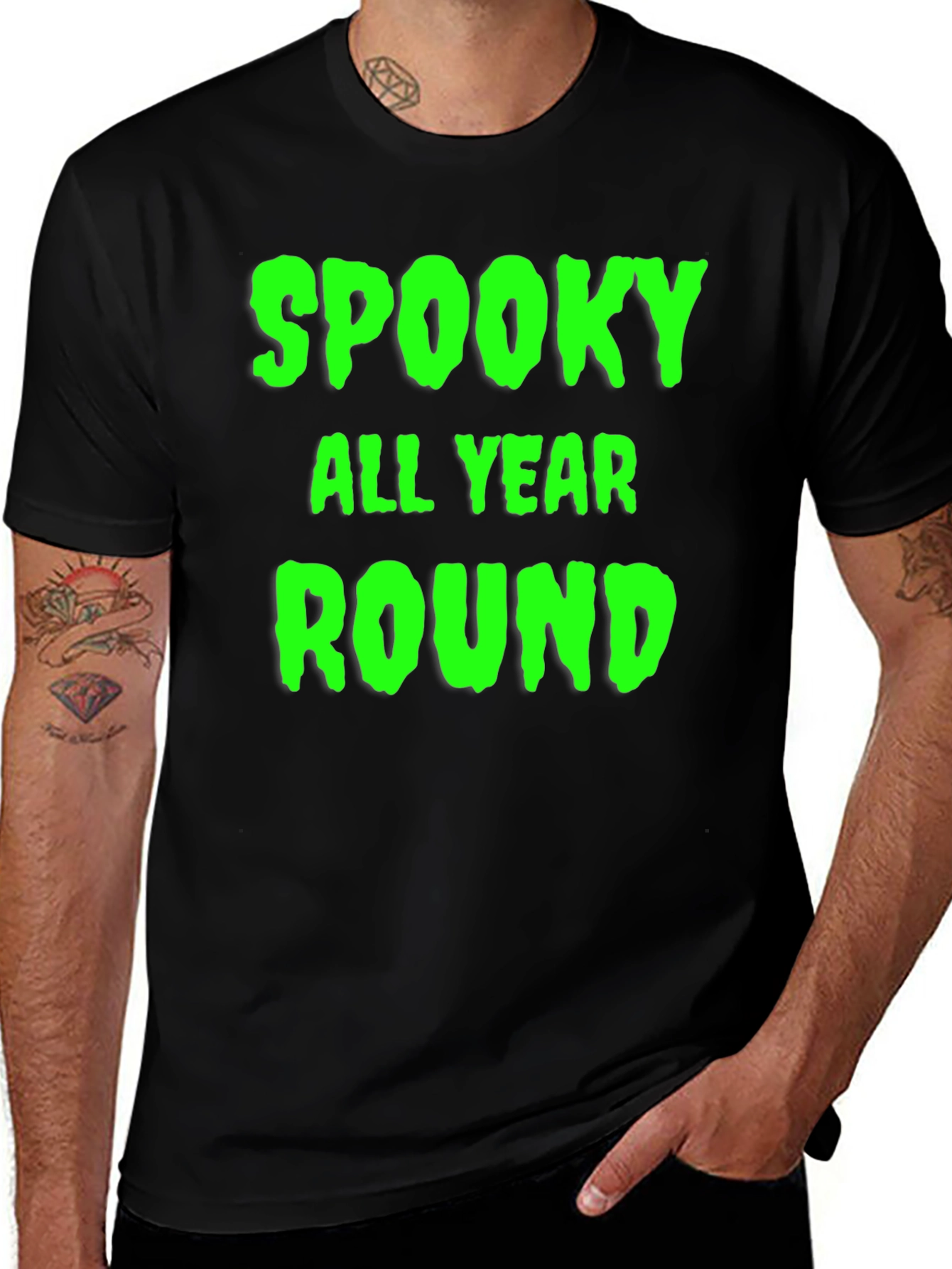 Variant 25 of Spooky All Year Round Graphic Tee - Black T-Shirt