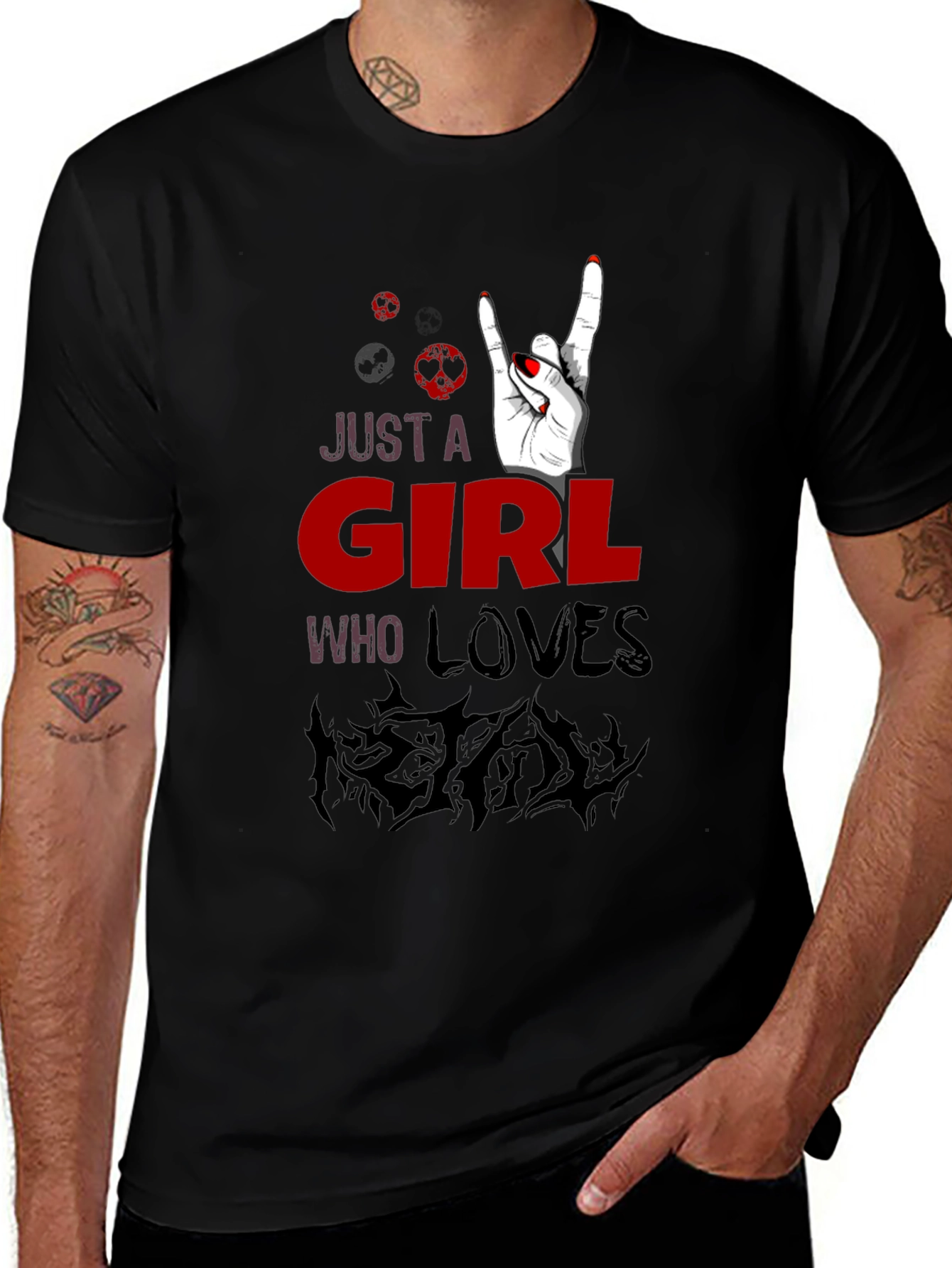 Variant 22 of Just A Girl Who Loves Metal T-Shirt - Black