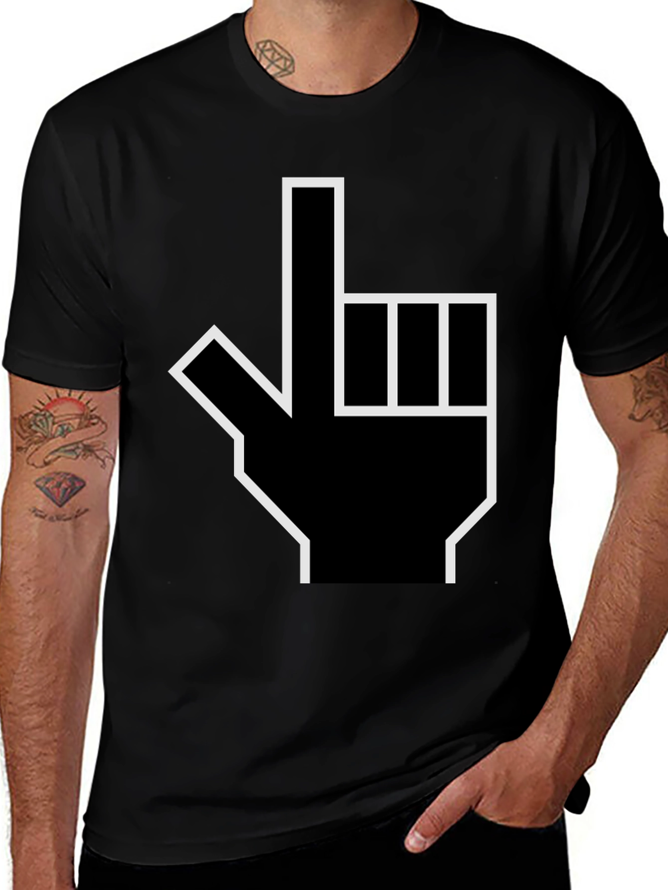 Variant 17 of Novelty Pointing Finger Graphic Tee