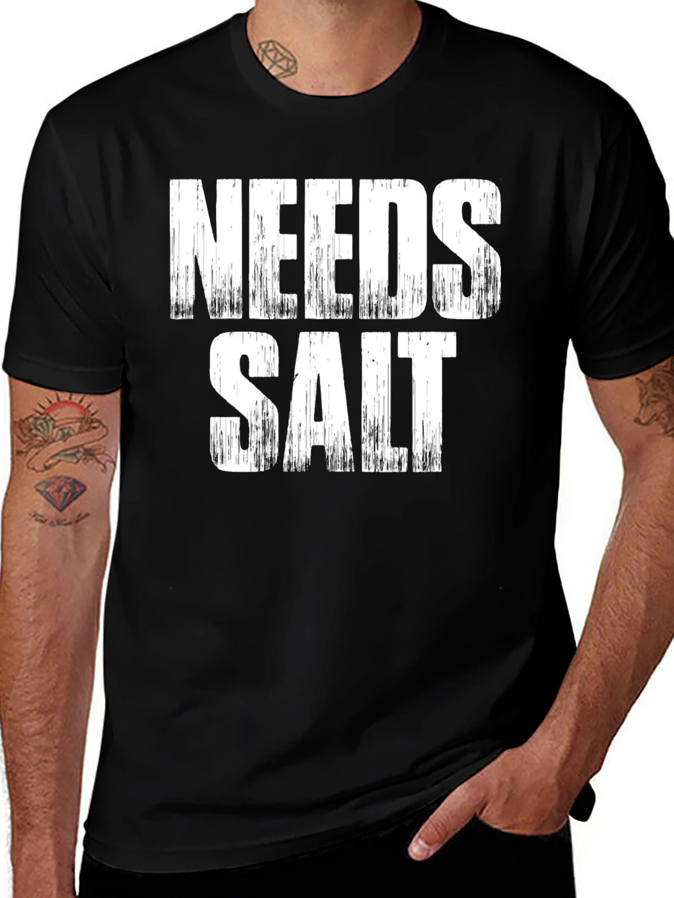 Variant 25 of Needs Salt Graphic Tee - Funny Foodie T-Shirt