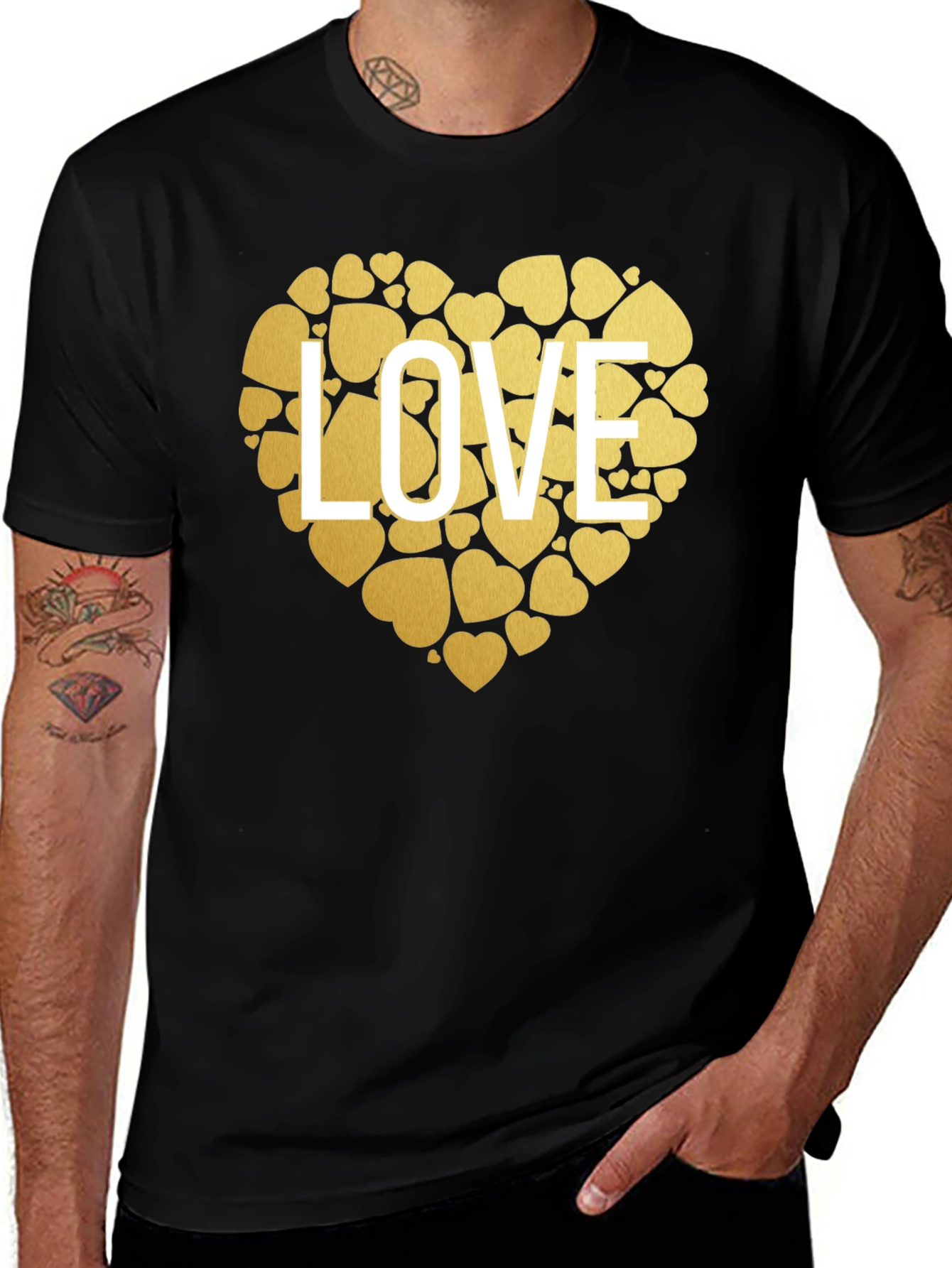 Variant 12 of Love Heart Graphic T-Shirt - Stylish Black Tee