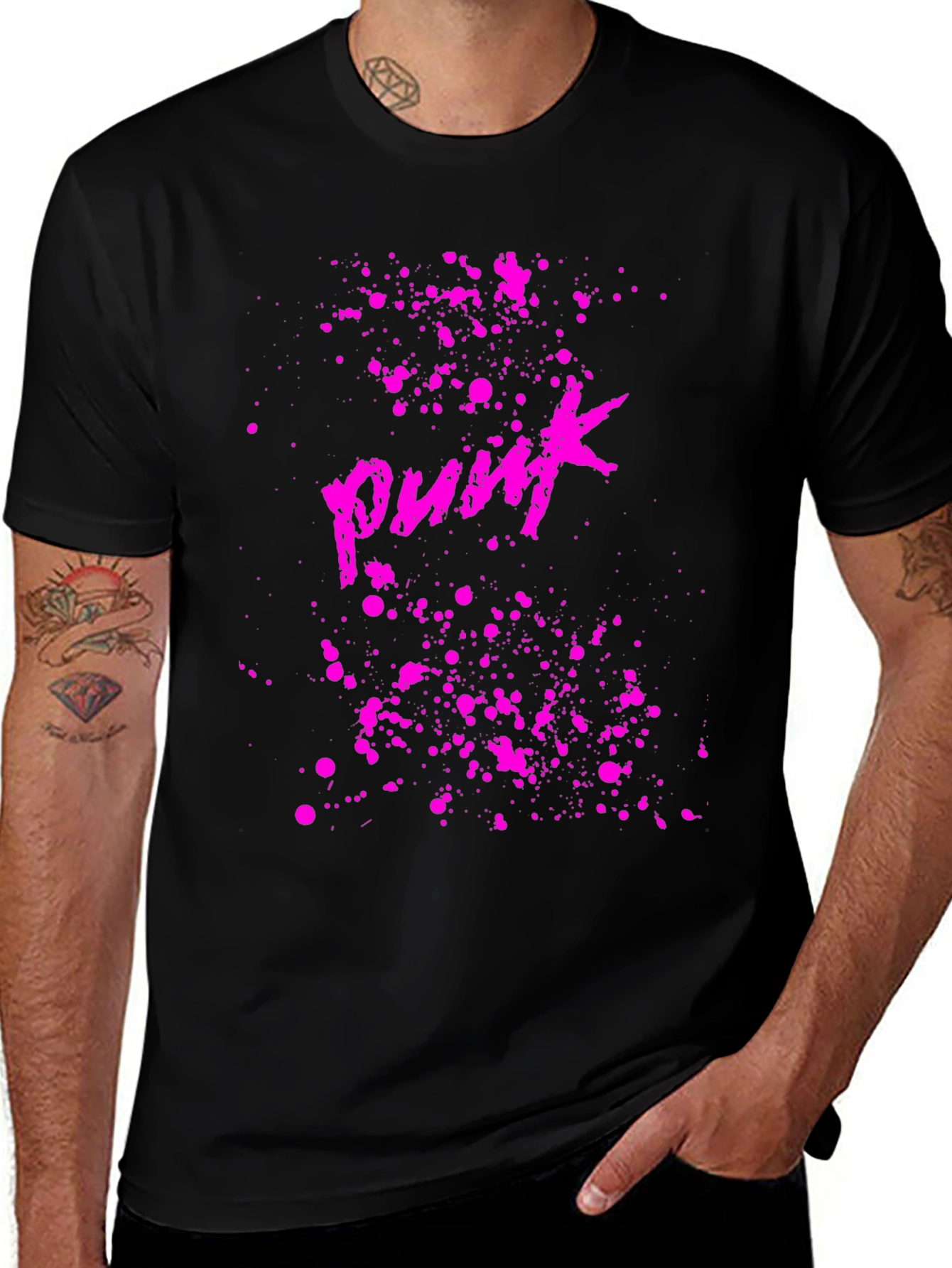 Variant 5 of Punk Graphic Tee - Black Cotton T-Shirt