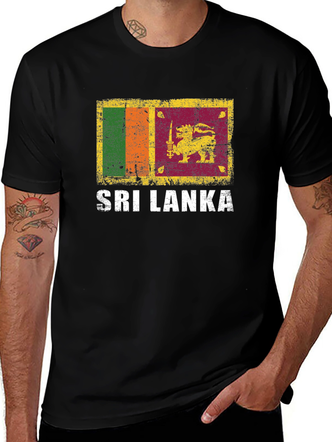 Variant 13 of Sri Lanka Flag Graphic T-Shirt