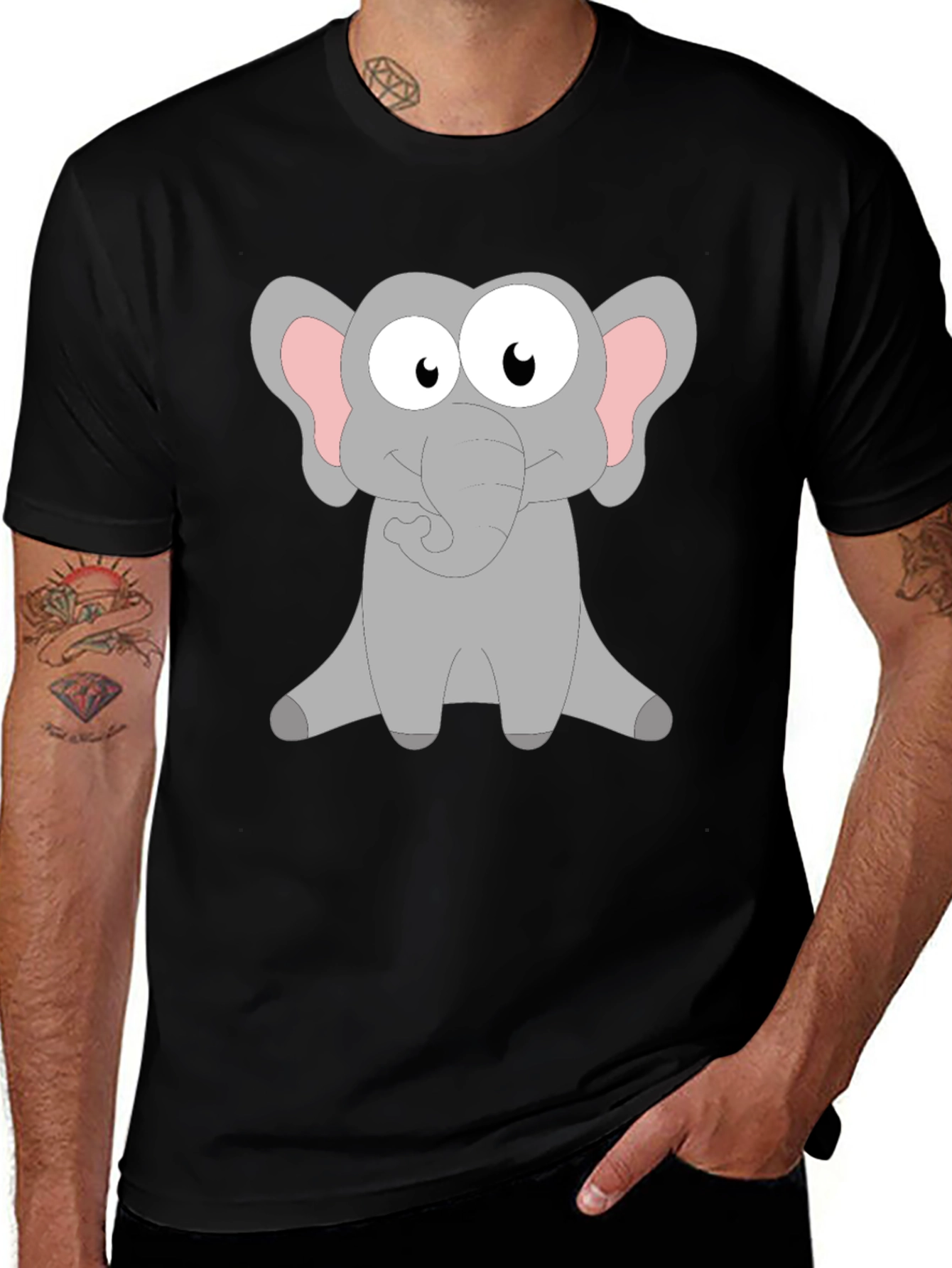 Variant 6 of Cute Elephant Graphic Tee - Soft Cotton Blend