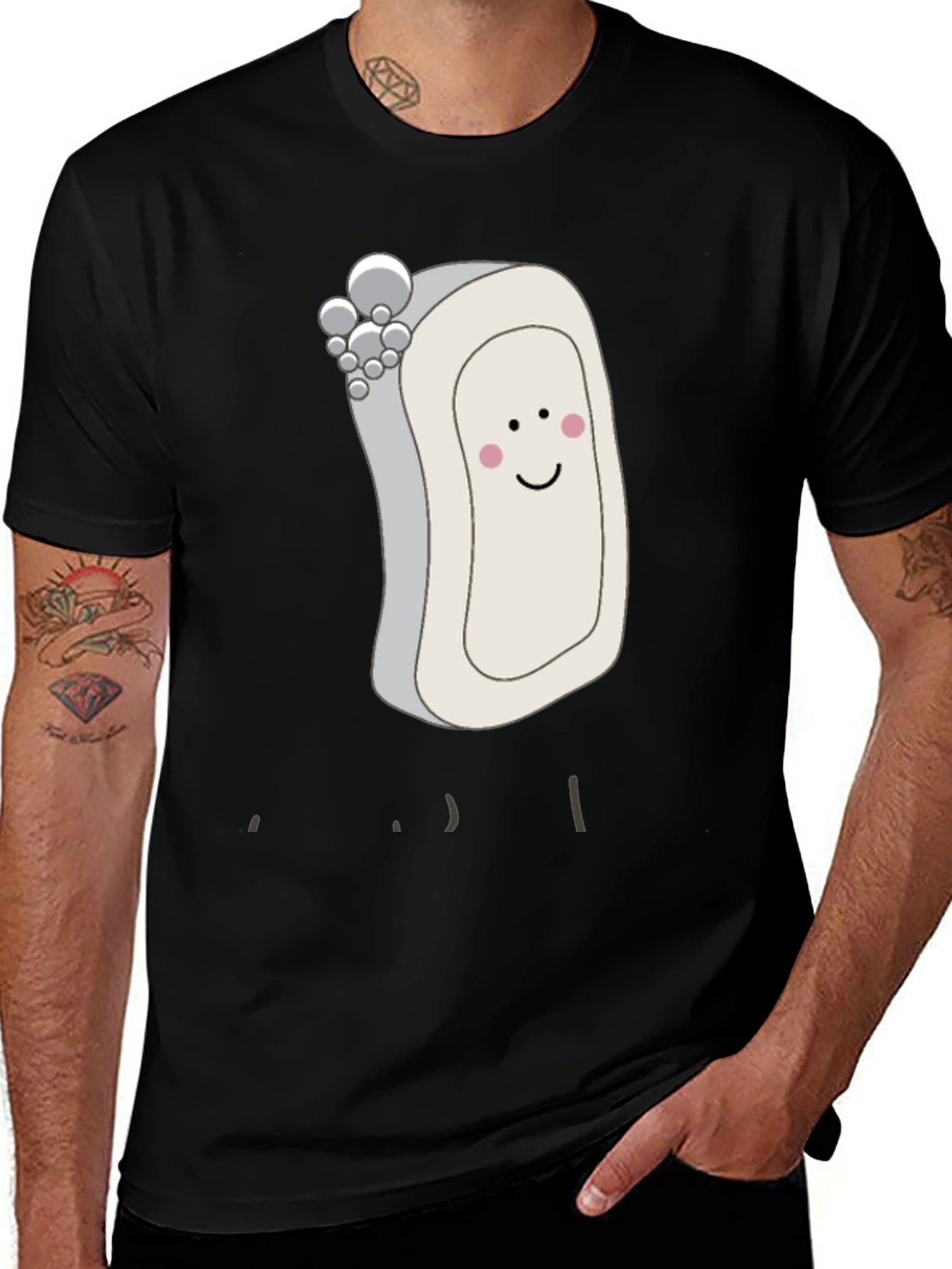 Variant 22 of Funny Soap Cartoon Black T-Shirt
