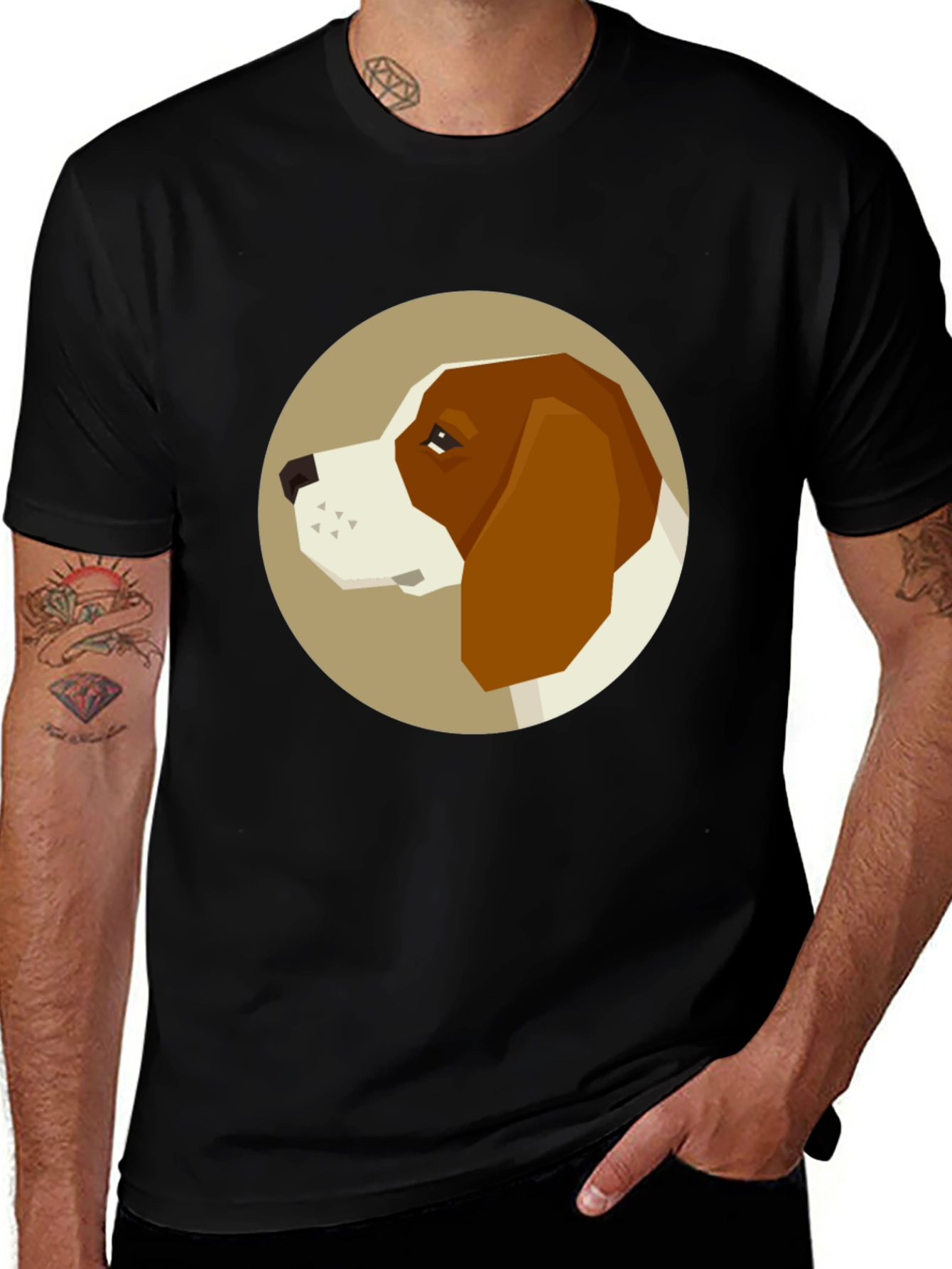Variant 17 of Geometric Dog Graphic T-Shirt