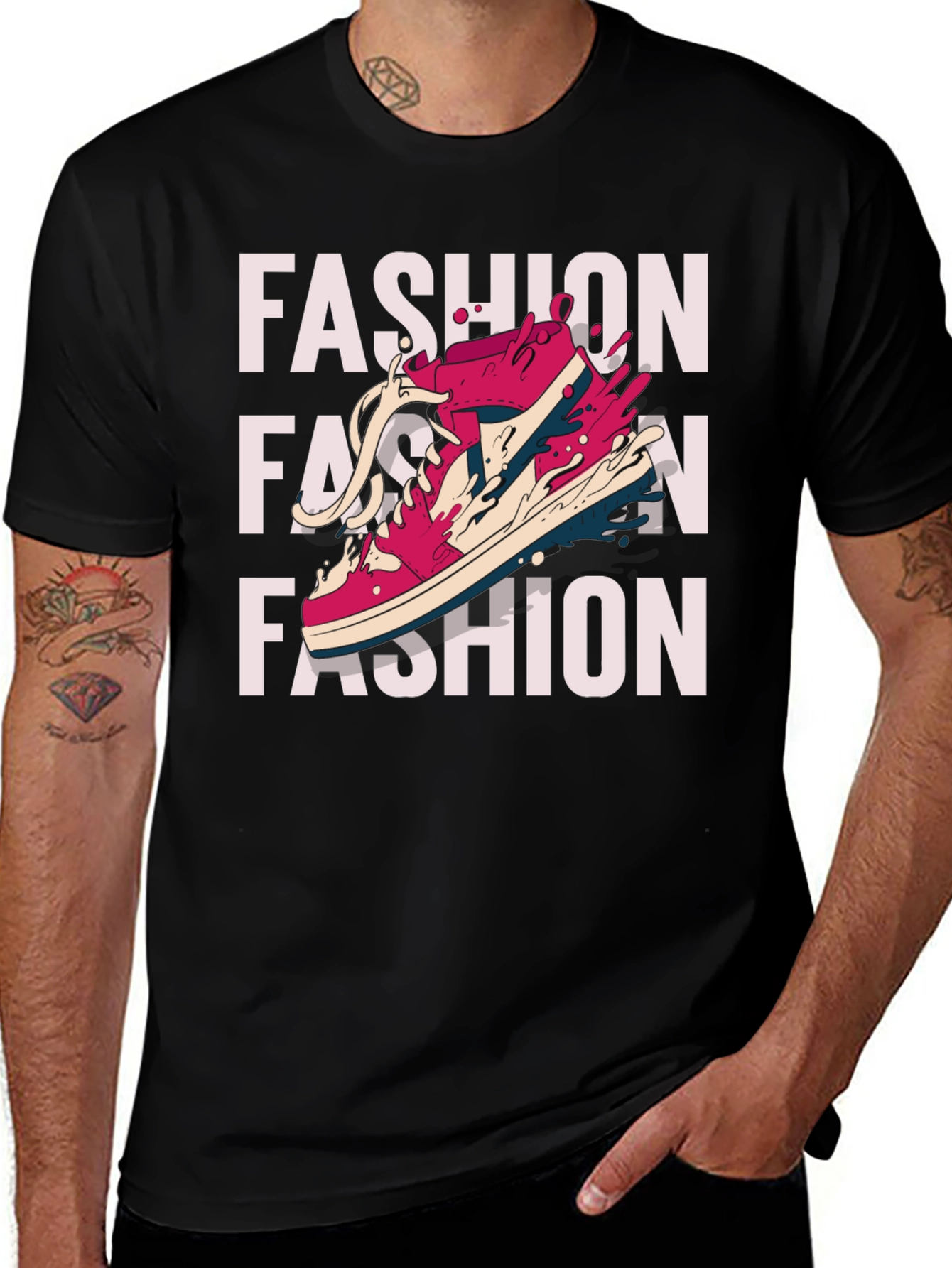 Variant 14 of Trendy Fashion Sneaker Graphic Print T-Shirt