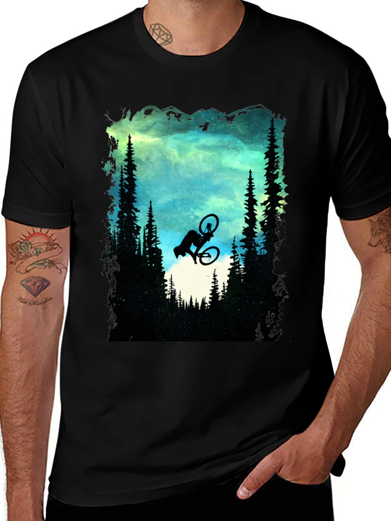 Variant 27 of Mountain Biker Silhouette Graphic Tee