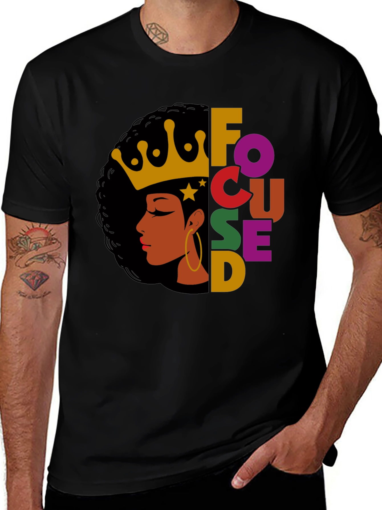 Variant 14 of Focused Queen Black T-Shirt
