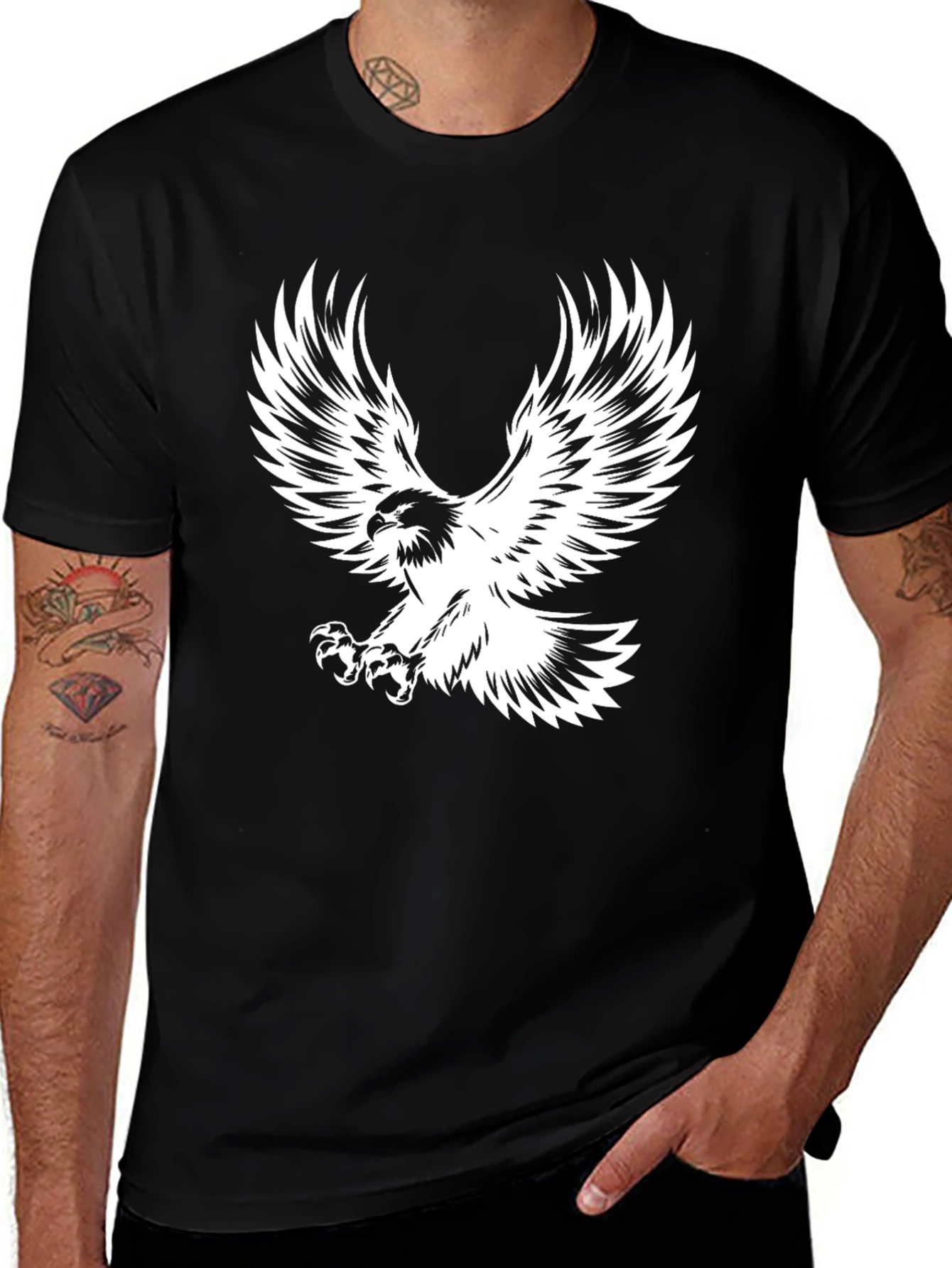 Variant 27 of Black Eagle Print T-Shirt