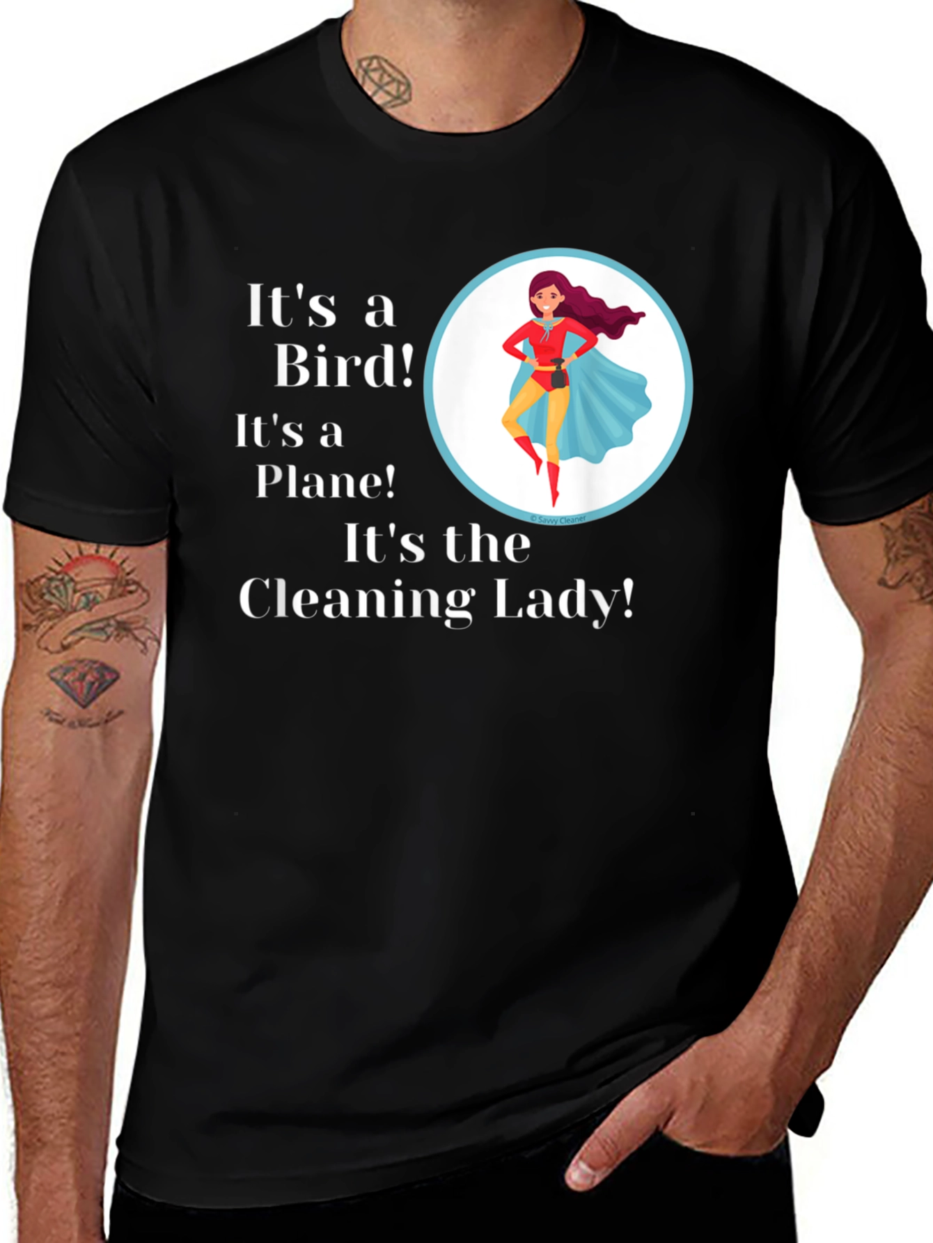 Variant 11 of Funny Cleaning Lady Superhero T-Shirt