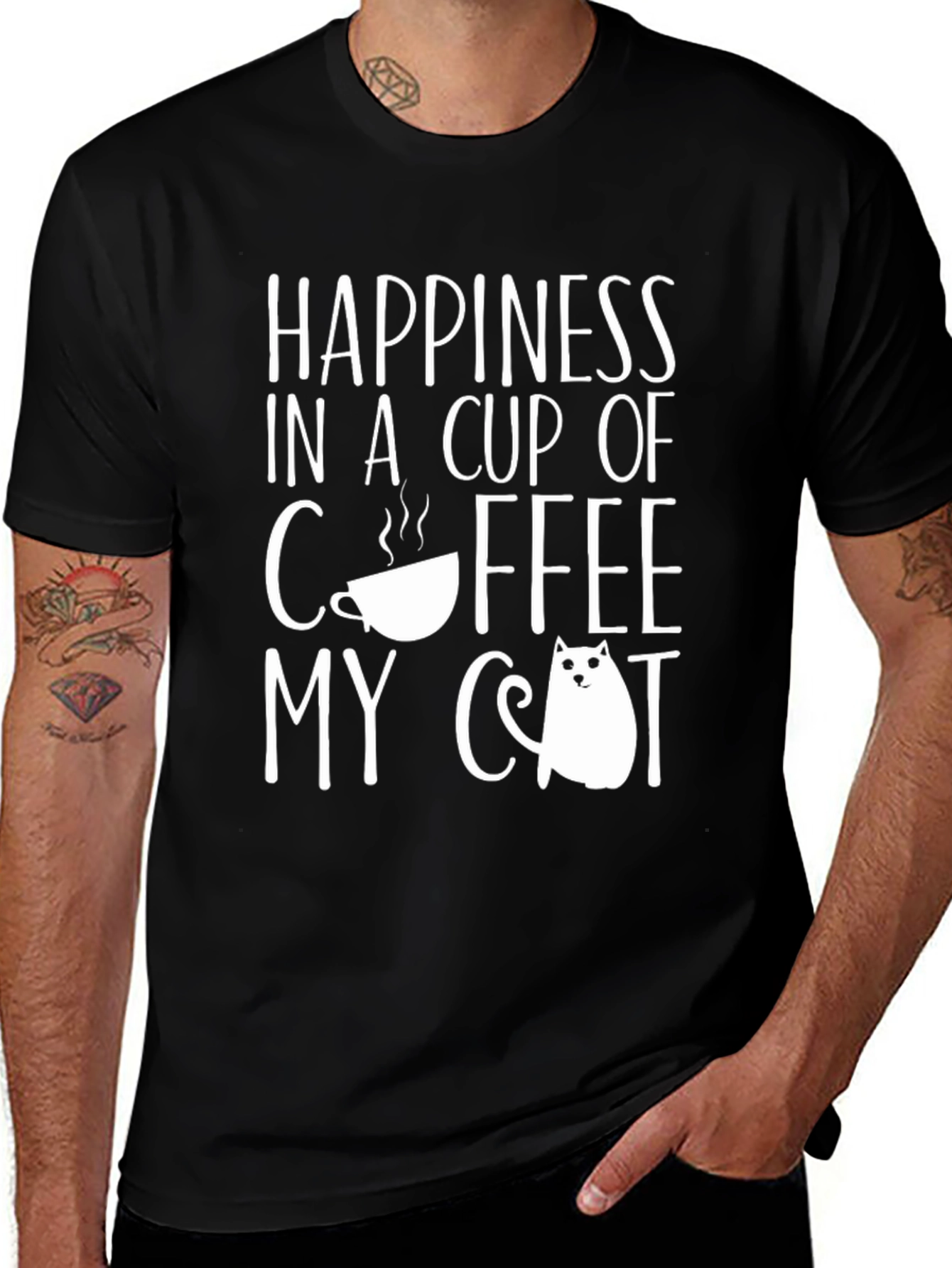 Variant 24 of Happiness Coffee and Cat T-Shirt
