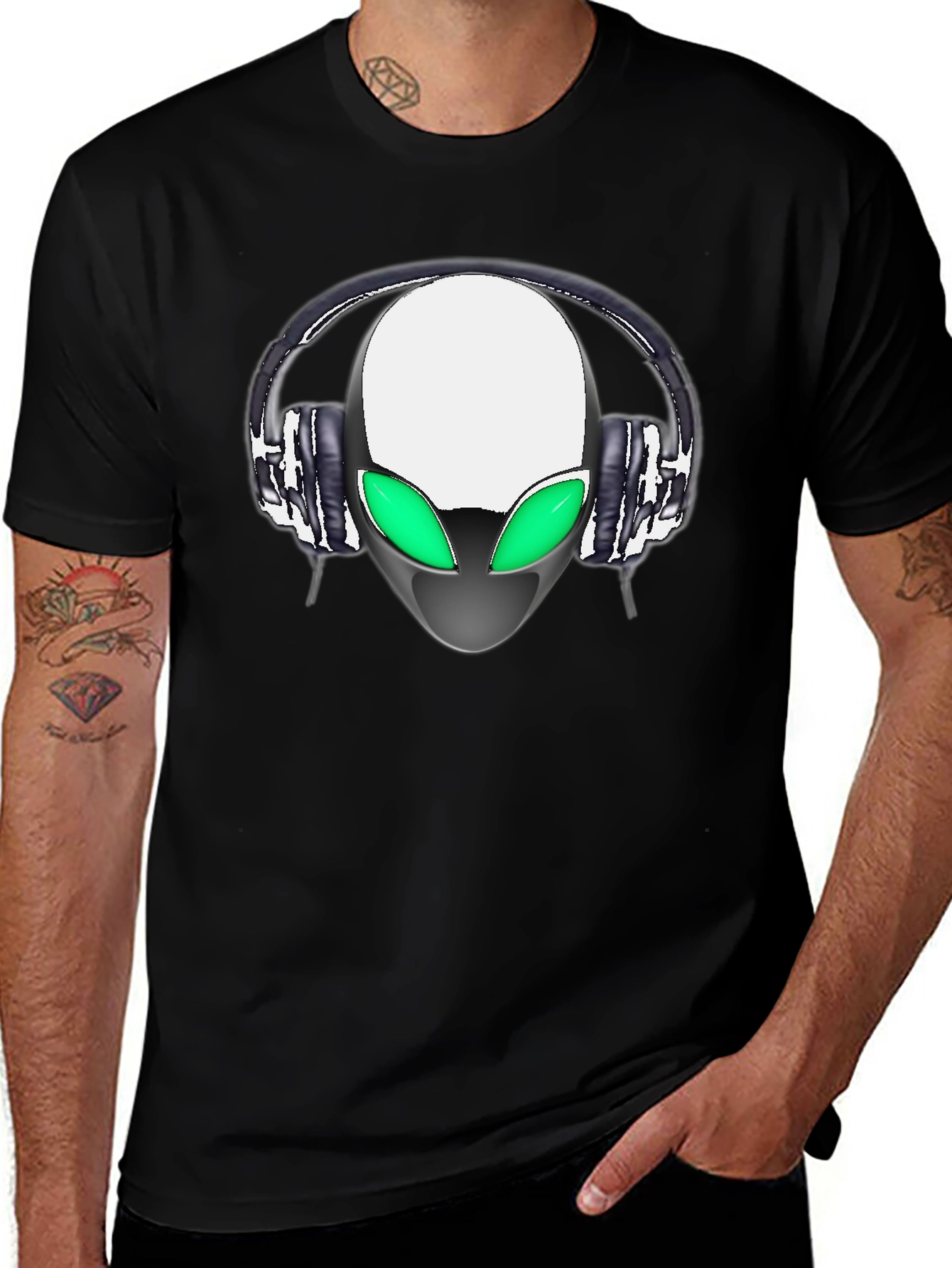 Variant 5 of Alien DJ Headphone Graphic Tee - Cool Music Lover Shirt