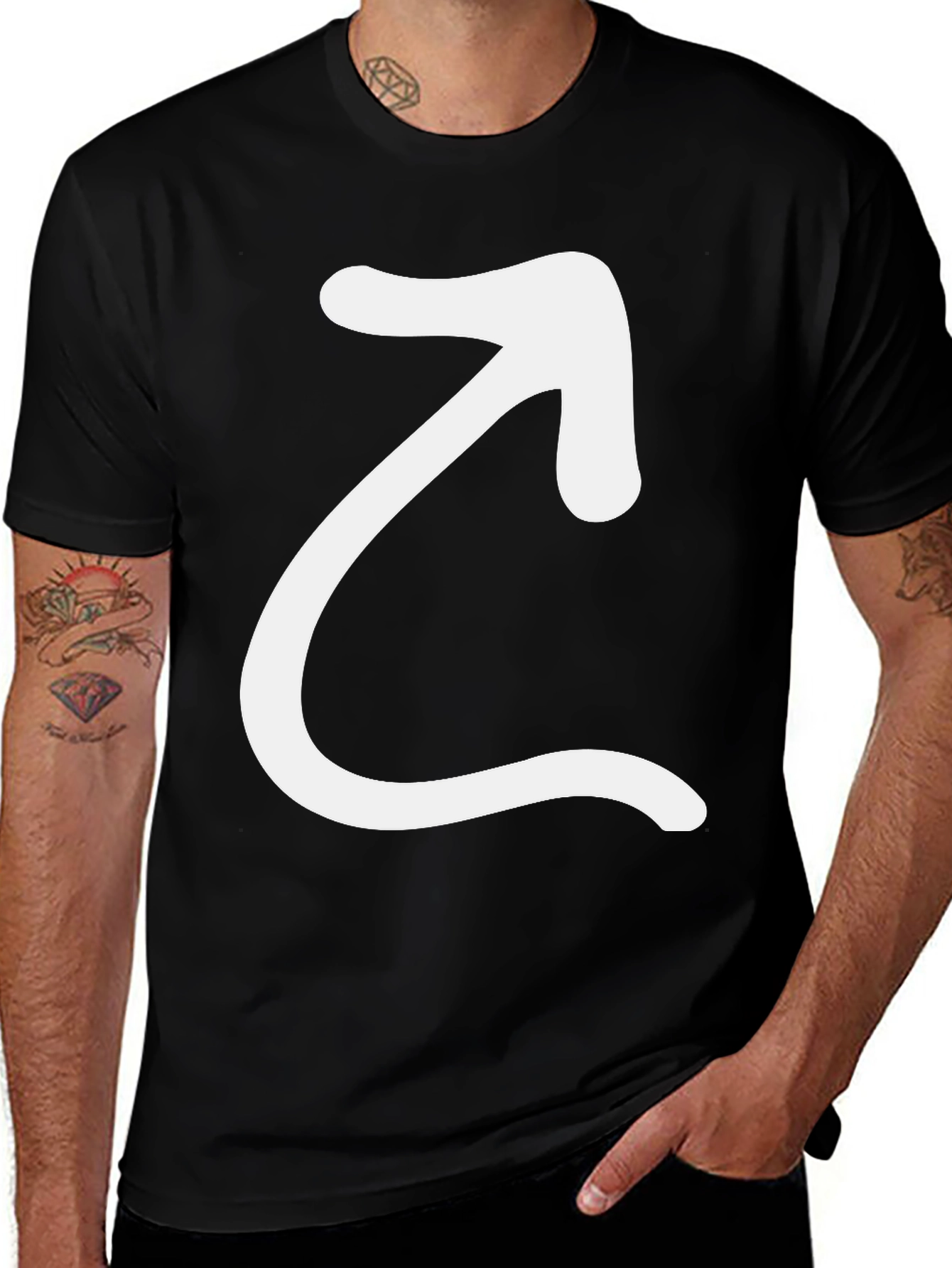 Variant 6 of Arrow Graphic Black T-Shirt - Modern Casual Tee
