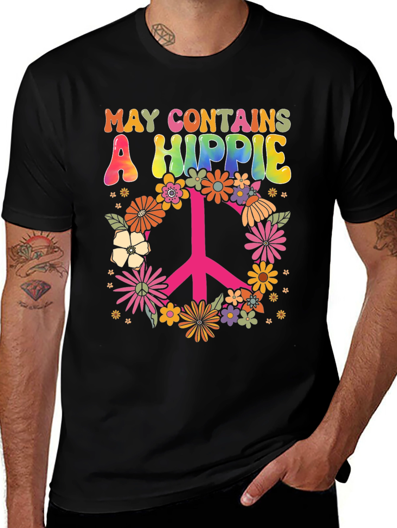 Variant 5 of May Contains a Hippie T-Shirt Peace Sign