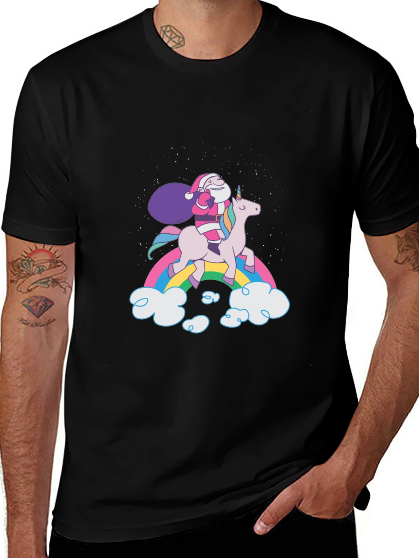 Variant 21 of Santa Riding Unicorn T-Shirt