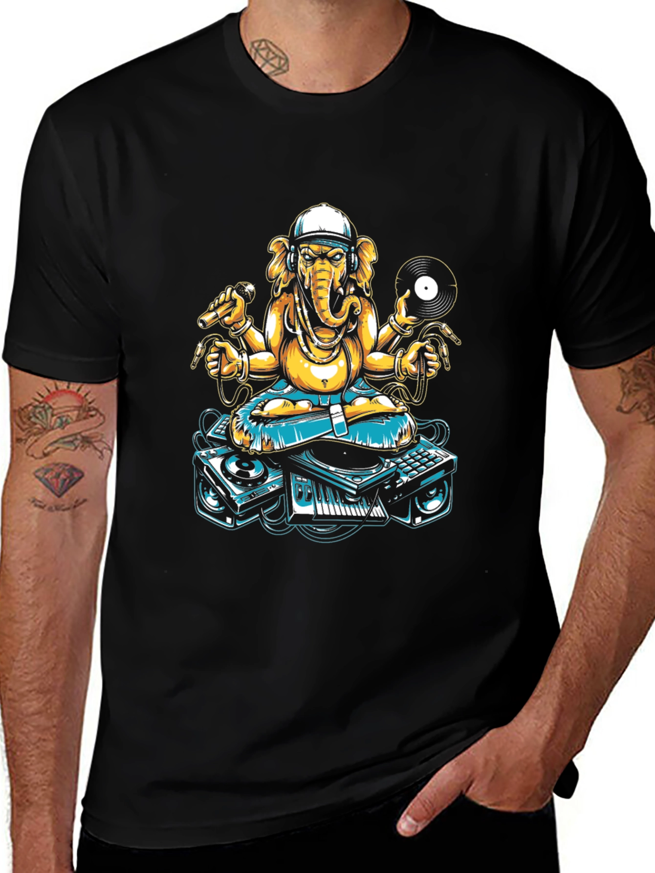 DJ Ganesha Graphic Tee - Cool, Unique Design