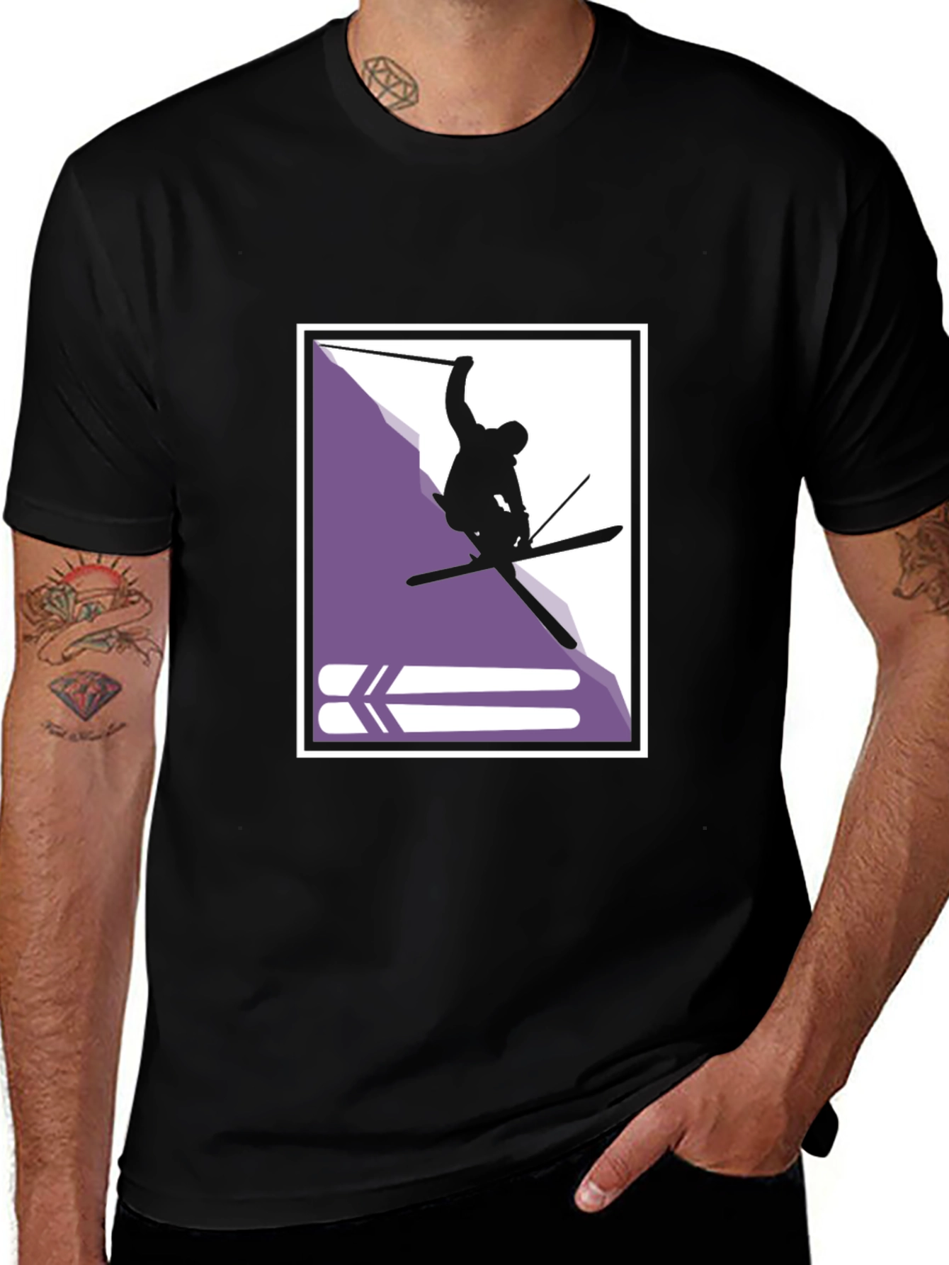 Variant 12 of Cool Skiing Silhouette T-Shirt