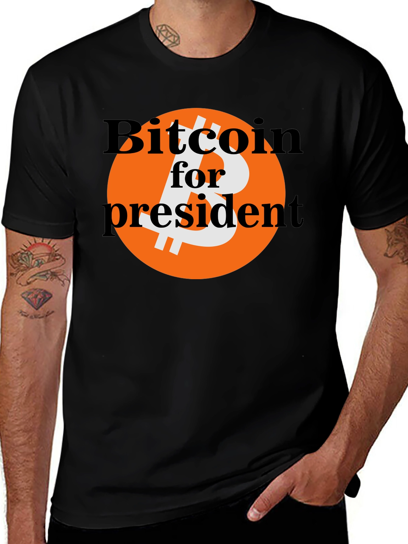 Bitcoin for President Black T-Shirt