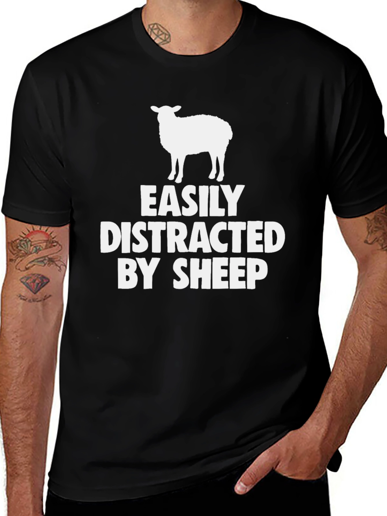 Variant 19 of Easily Distracted by Sheep Graphic Tee