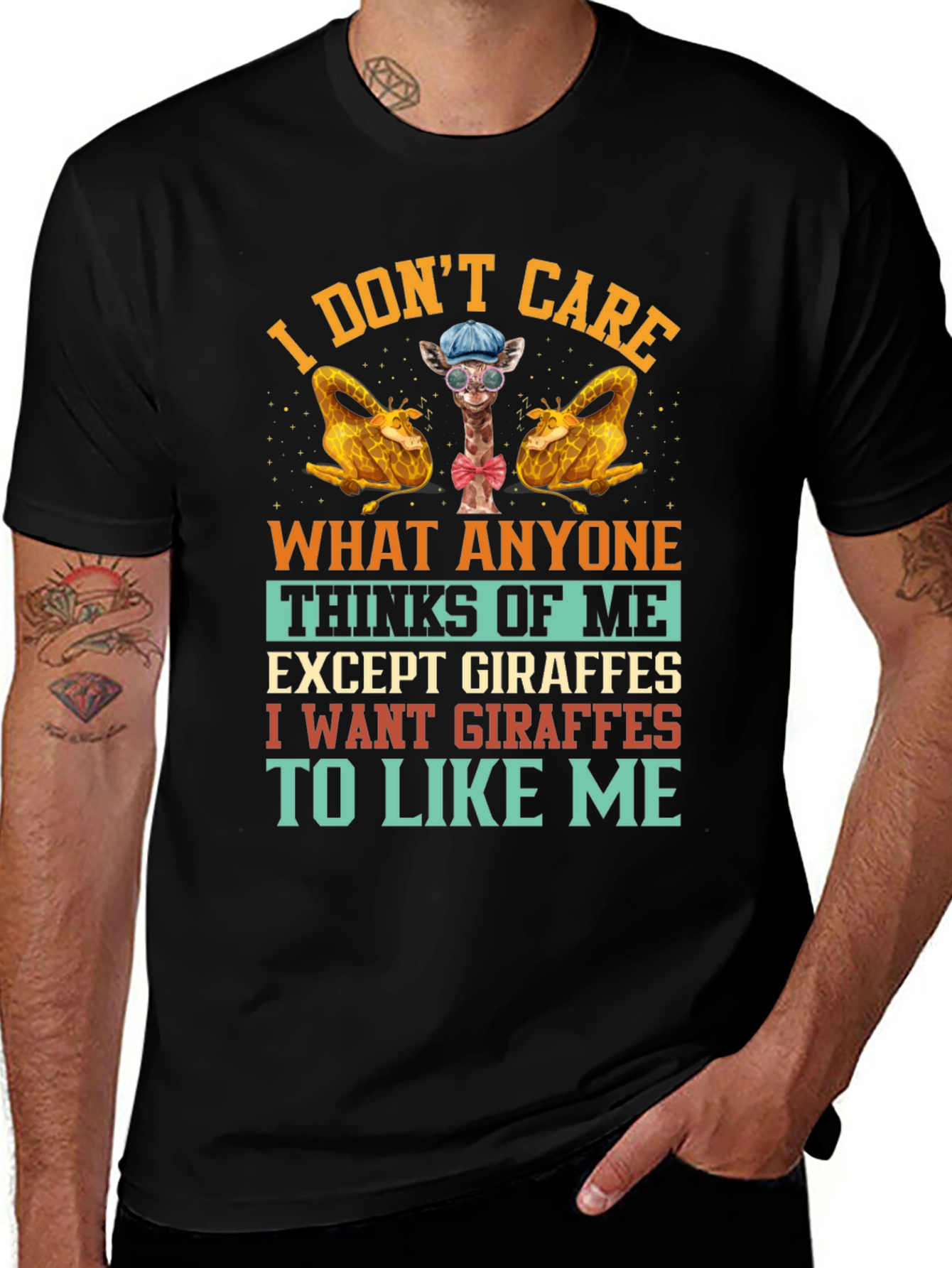Variant 4 of Giraffe Lover T-Shirt - "I Don't Care What Anyone Thinks"
