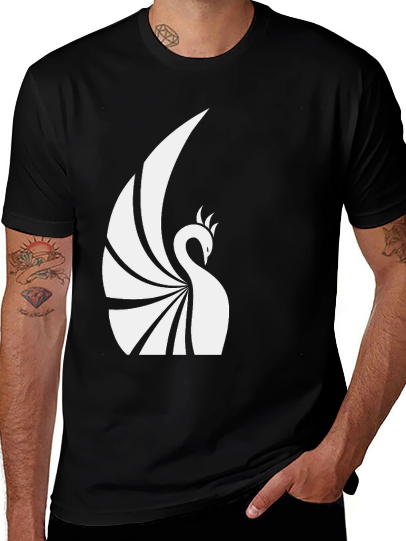Variant 13 of Phoenix Graphic Tee - Black Cotton Blend