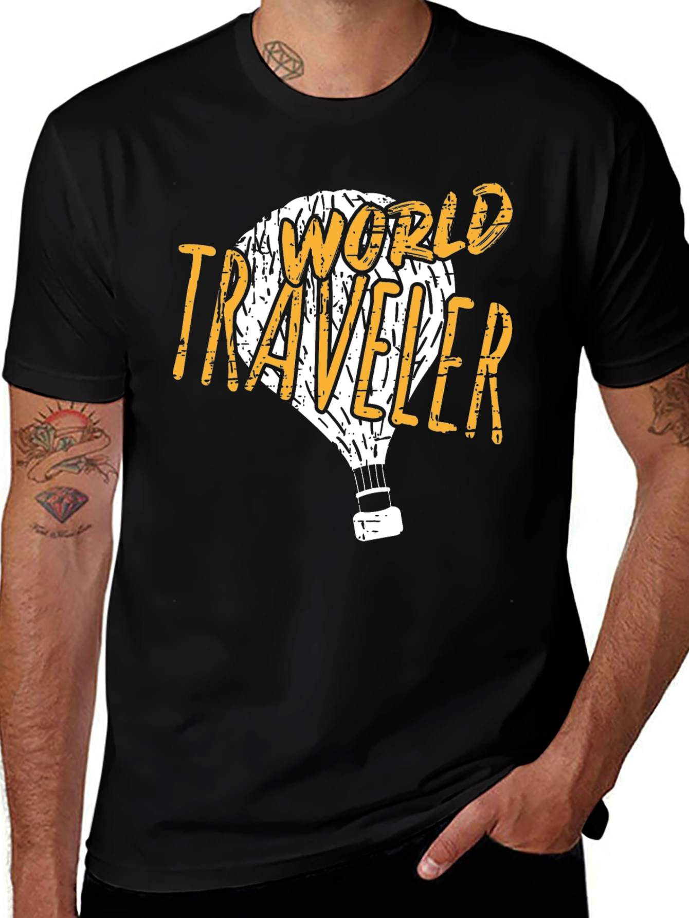 World Traveler Hot Air Balloon Graphic Tee
