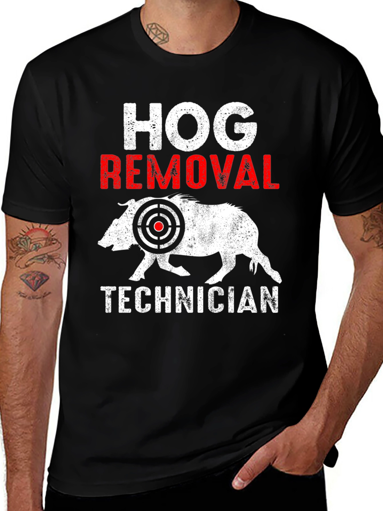 Variant 21 of Hog Removal Technician T-Shirt Funny Hunting Tee